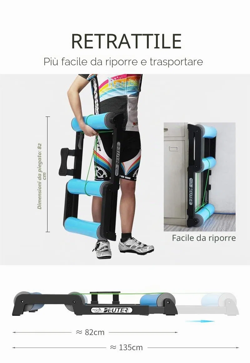 Supporto regolabile per bicicletta per allenamento interno ed esterno