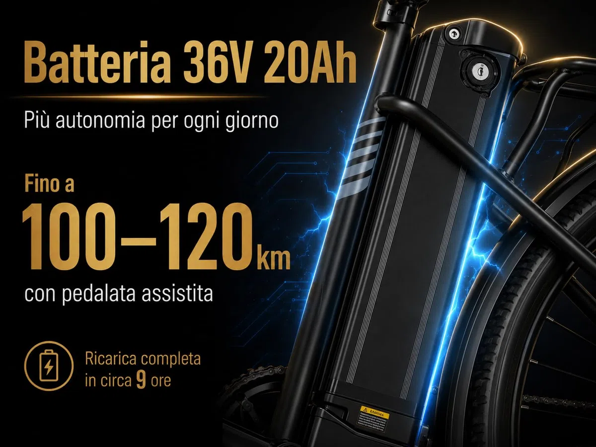 Bicicletta Elettrica 26 * 2,35 pollici pneumatici per adulti, bici elettrica a 7 velocità, batteria rimovibile 36V20AH, commuting urbano fino a 100-120 km, motore da 250W