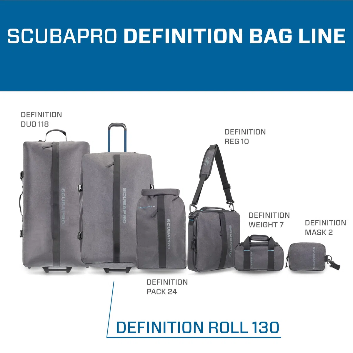 Scubapro Definition Roll 130 - Kit di erogatore per immersioni in acqua fredda, unisex, per adulti, grigio, non oro