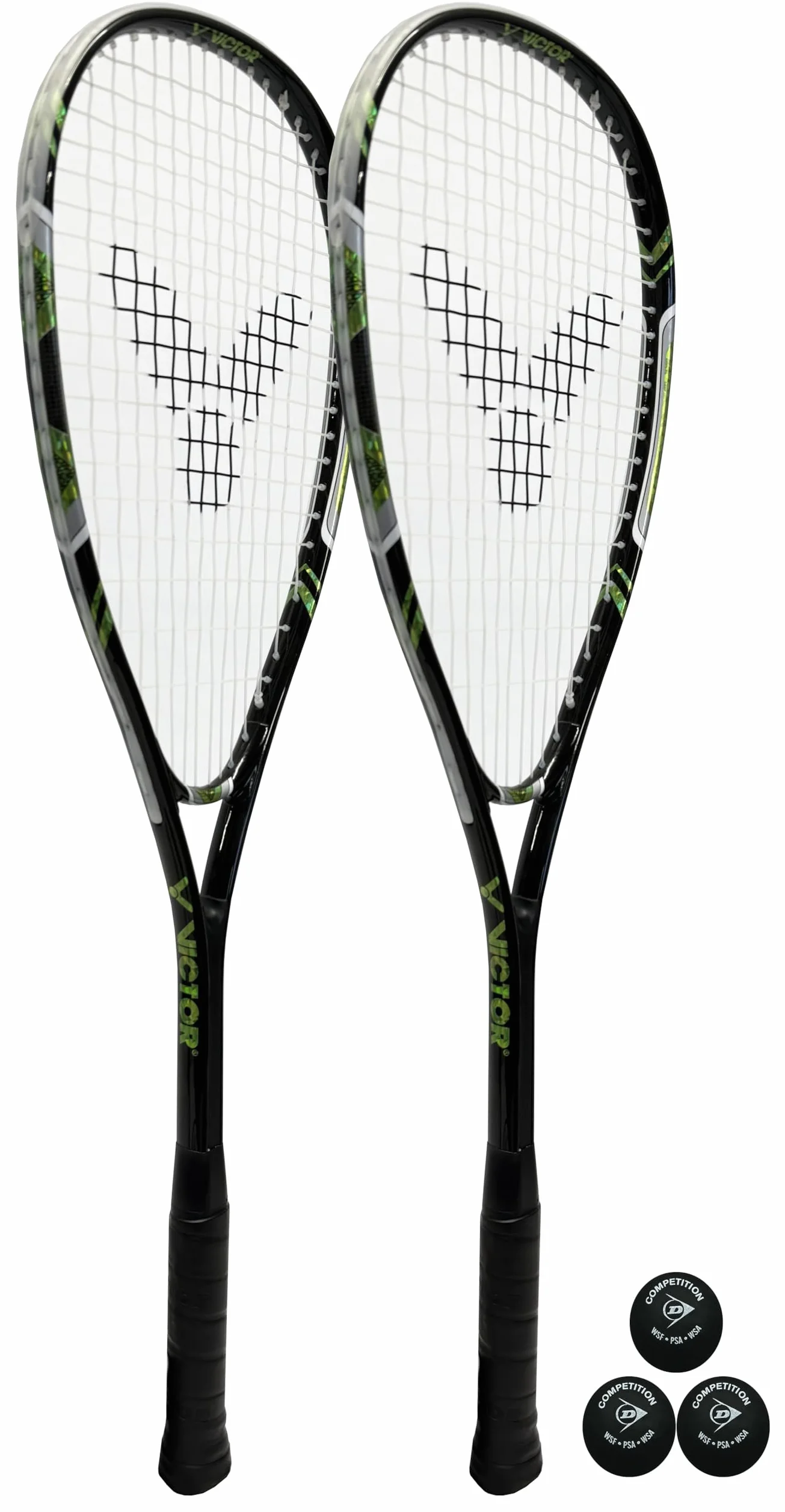 VICTOR X-TA Deluxe Squash Twin Racket Squash Set (2 racchette) e 3 palline da squash