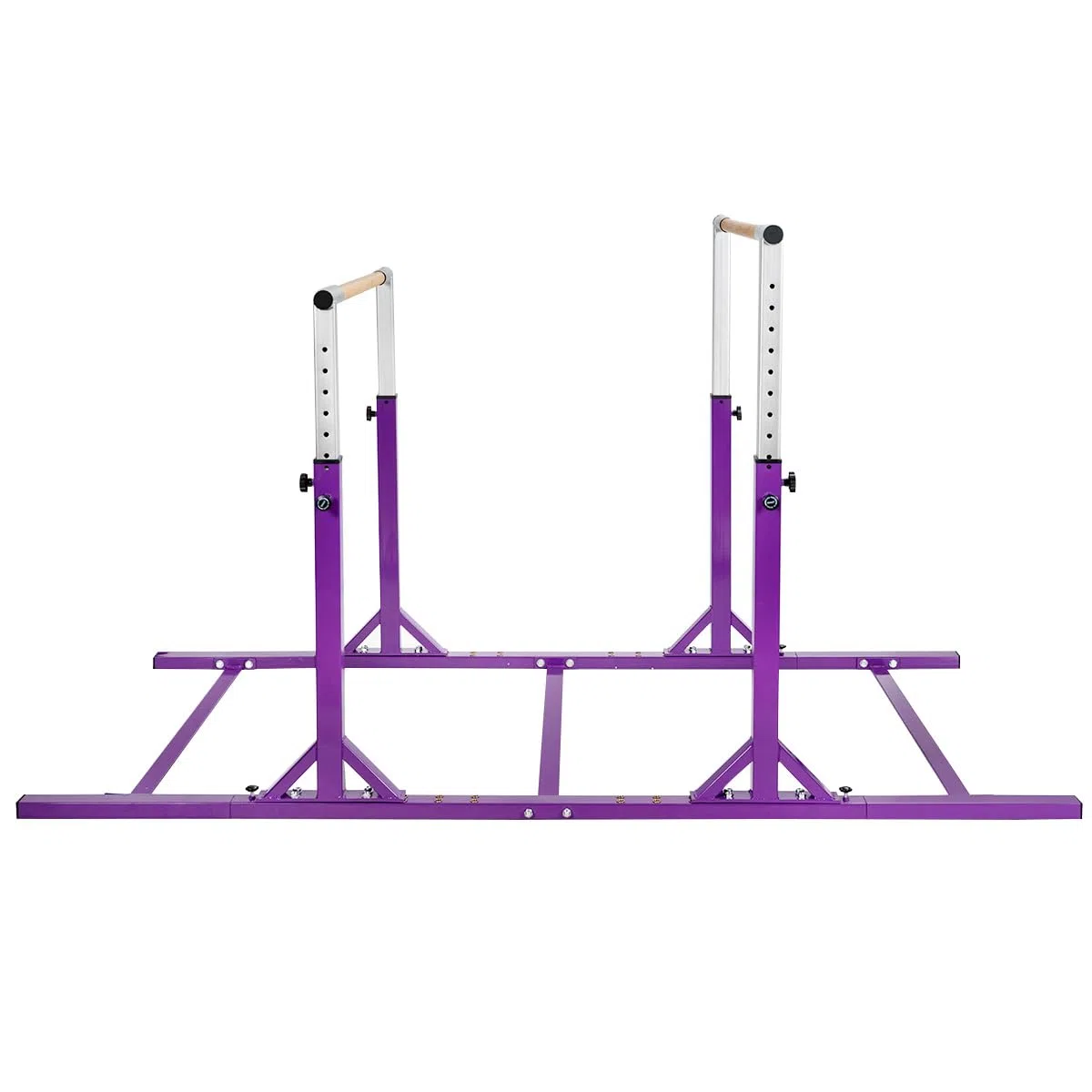 GYMAX Barre Doppie per Ginnastica, Allenamento Ginnico in Acciaio, Larghezza e Altezza Regolabile, Carico 120 kg+, Barra Ginnica per Bambini da 6 a 12 Anni, Ideale per Palestra, Casa