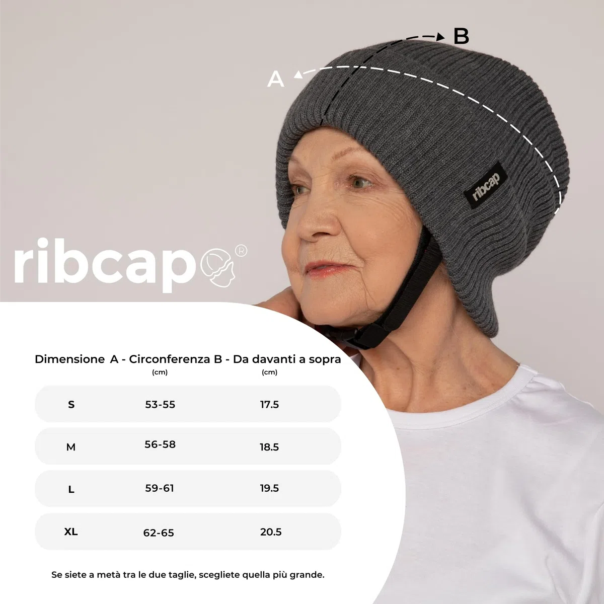 Ribcap Lenny Casco Protettivo di Grado Medico | Grigio | Casco Morbido per Epilessia | Casco Protettivo per Convulsioni