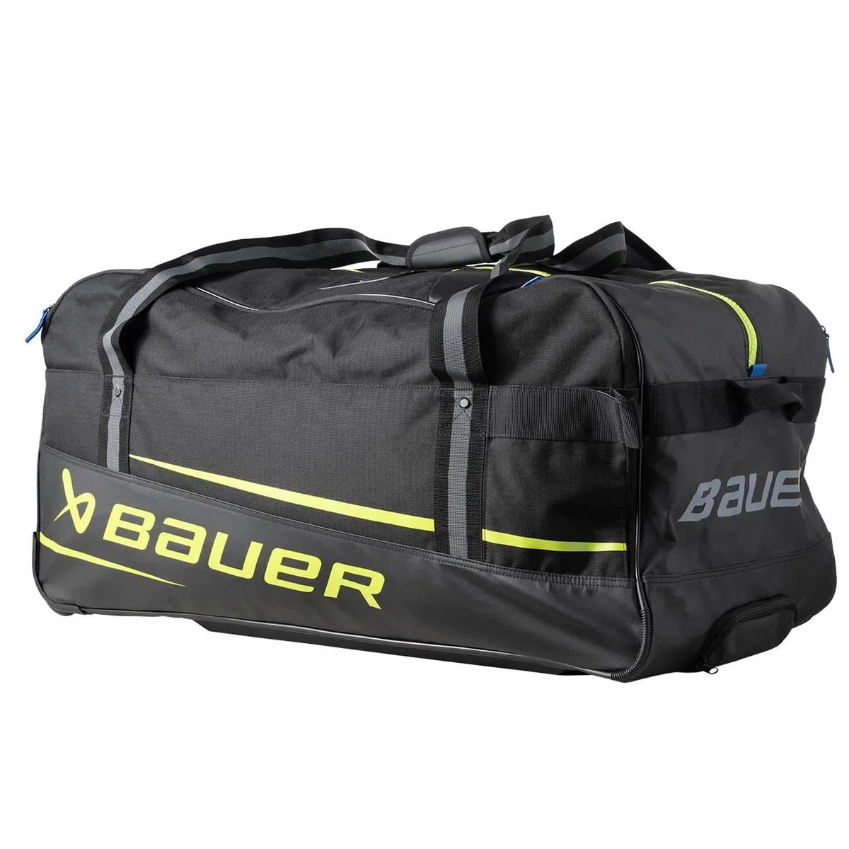 Bauer Hockey Premium Wheel Bag '24 (Nero/Neon, Junior/Medium (81,3 x 45,7 x 40,6 cm)