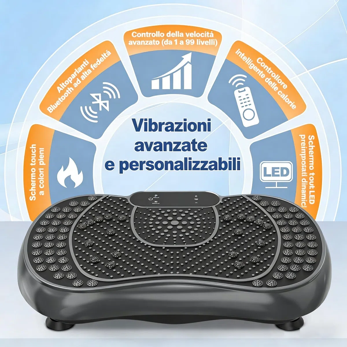 Piattaforma Vibrante di Allenamento, Modello 2026 con Corda di Resistenza, 250 Velocità Regolabile per Allenamento Completo del Corpo