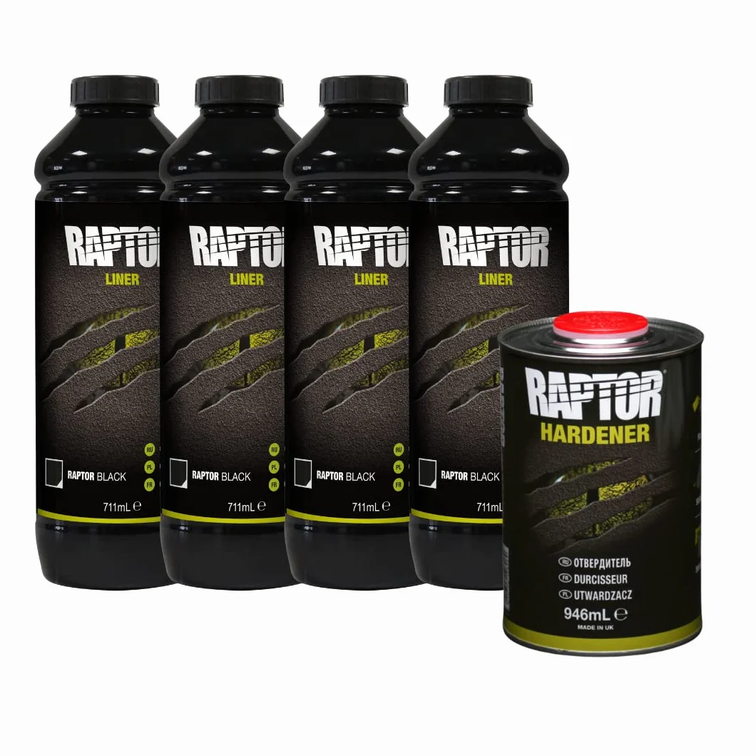 RAPTOR rivestimento protettivo KIT, 4 bottiglie 3,79 litri (incluso indurente), colorabile con pistola U-POL Standard UBS