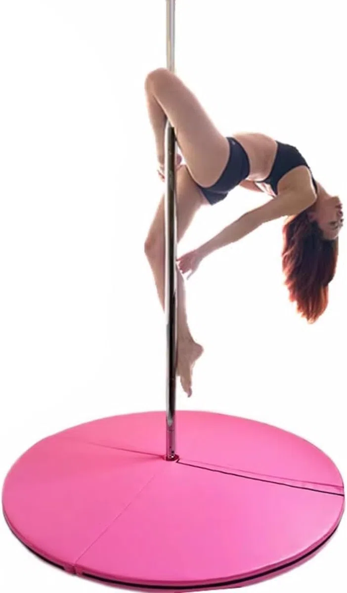 AviiSo Palo da Pole Dance Tappetino Antiurto, 3 cm/5 cm/10 cm Addensato Imbottitura di Sicurezza anticaduta per Pole Dance, Cuscino per tappetini per Esercizi Yoga, Rotondo Pieghevole Rosa (Color : 1