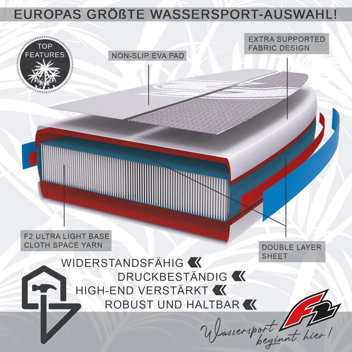 F2 SUP Stand Up Paddle Board Strato Limited Edition, misura a scelta, blu 2024