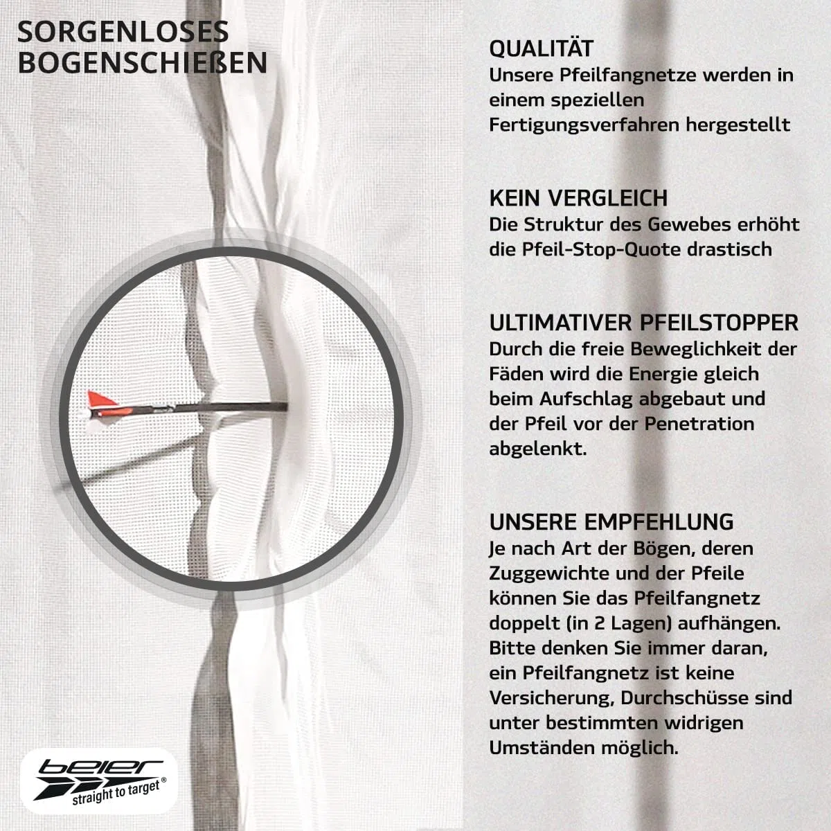 by Beier Germany Set di Rete da Pesca a Freccia, 3 Metri, Altezza 2,70 Metri