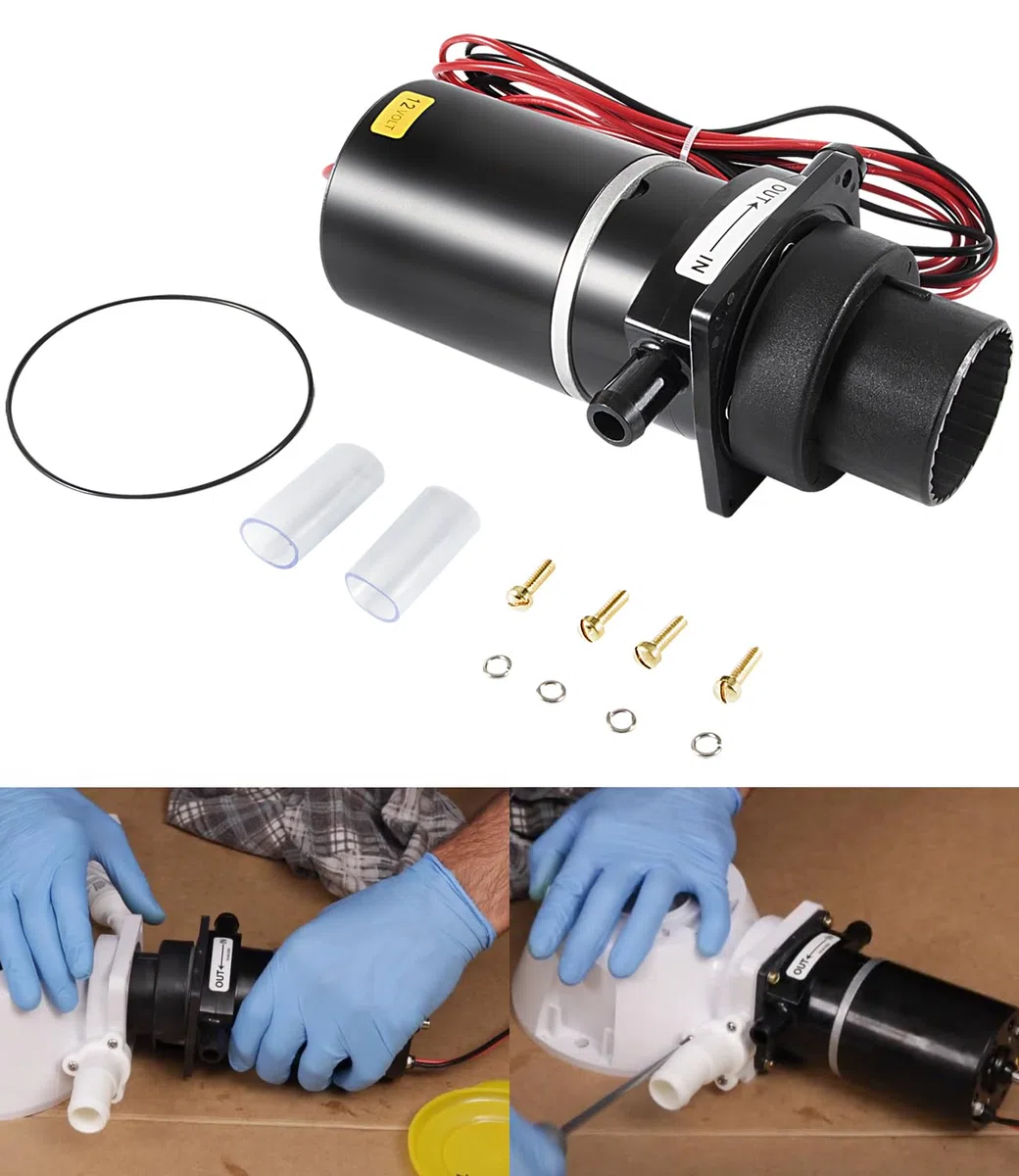 37041-0010 Kit di montaggio per WC elettrico marino maceratore per WC elettrici marini PAR Adatto per Jabsco serie 37010 da 12 Volt