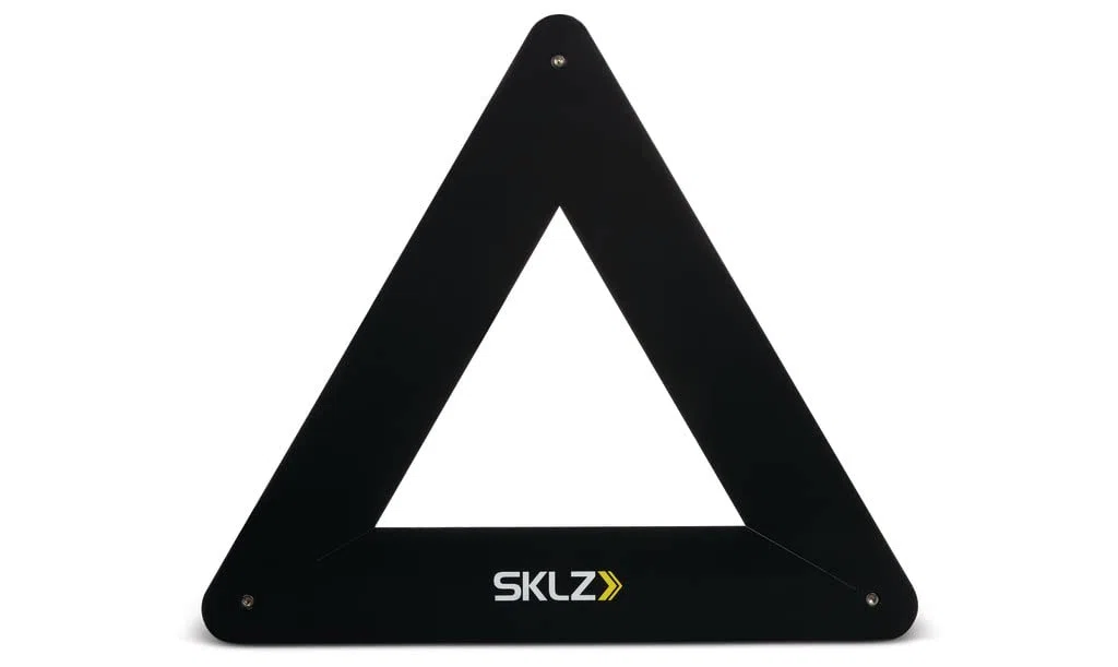 SKLZ Triangolo di Passaggio per Hockey,Struttura in Acciaio Pesante,Migliora Tiri e Passaggi,56 cm per Lato,Adatto per Allenamenti su Ghiaccio,Cemento,Piastrelle,e Pannelli di Tiro - Nero