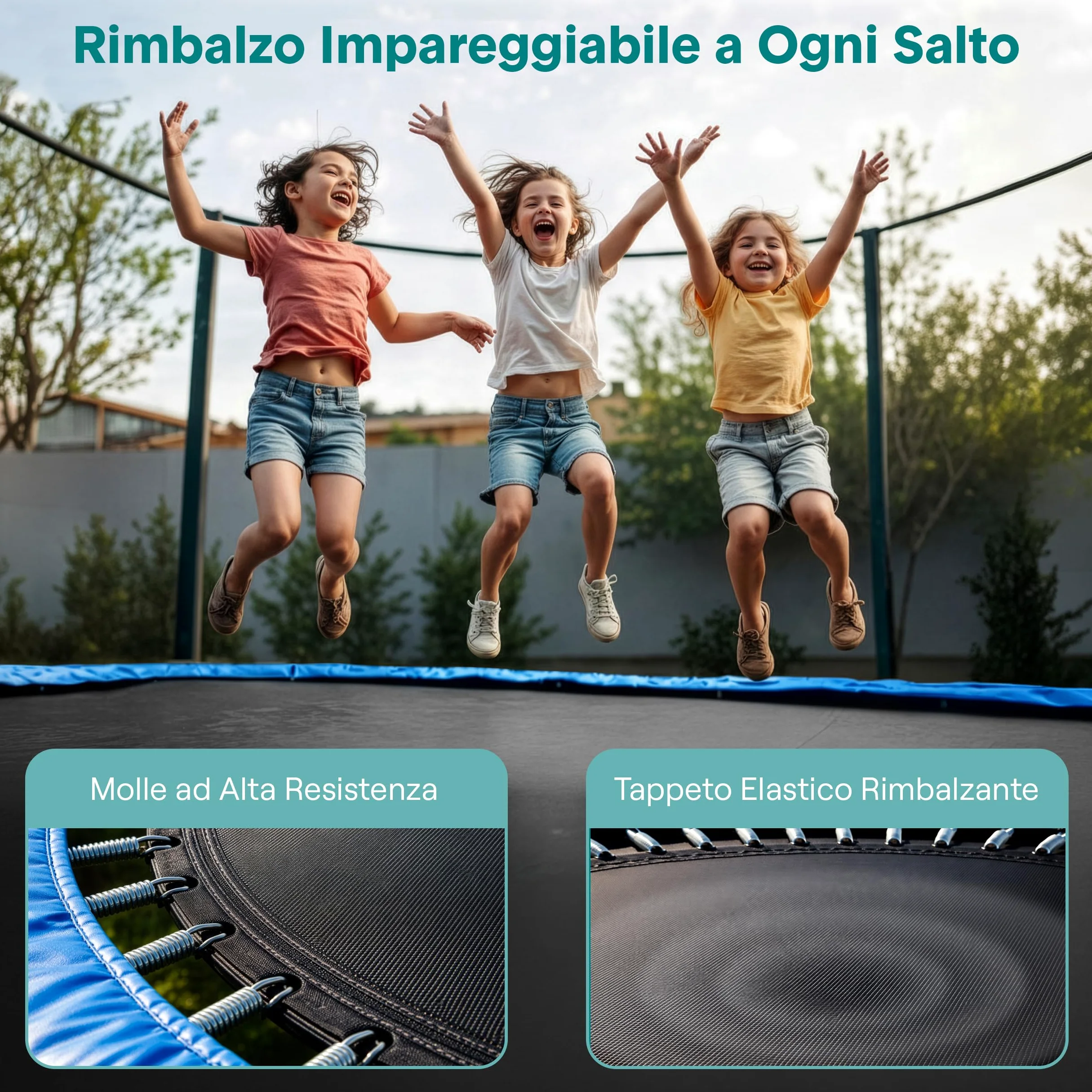 SereneLife Trampolino Elastico per Bambini, Tappeto Elastico Bambini, Robusto, Stabile, Adatto Esterno e Interno