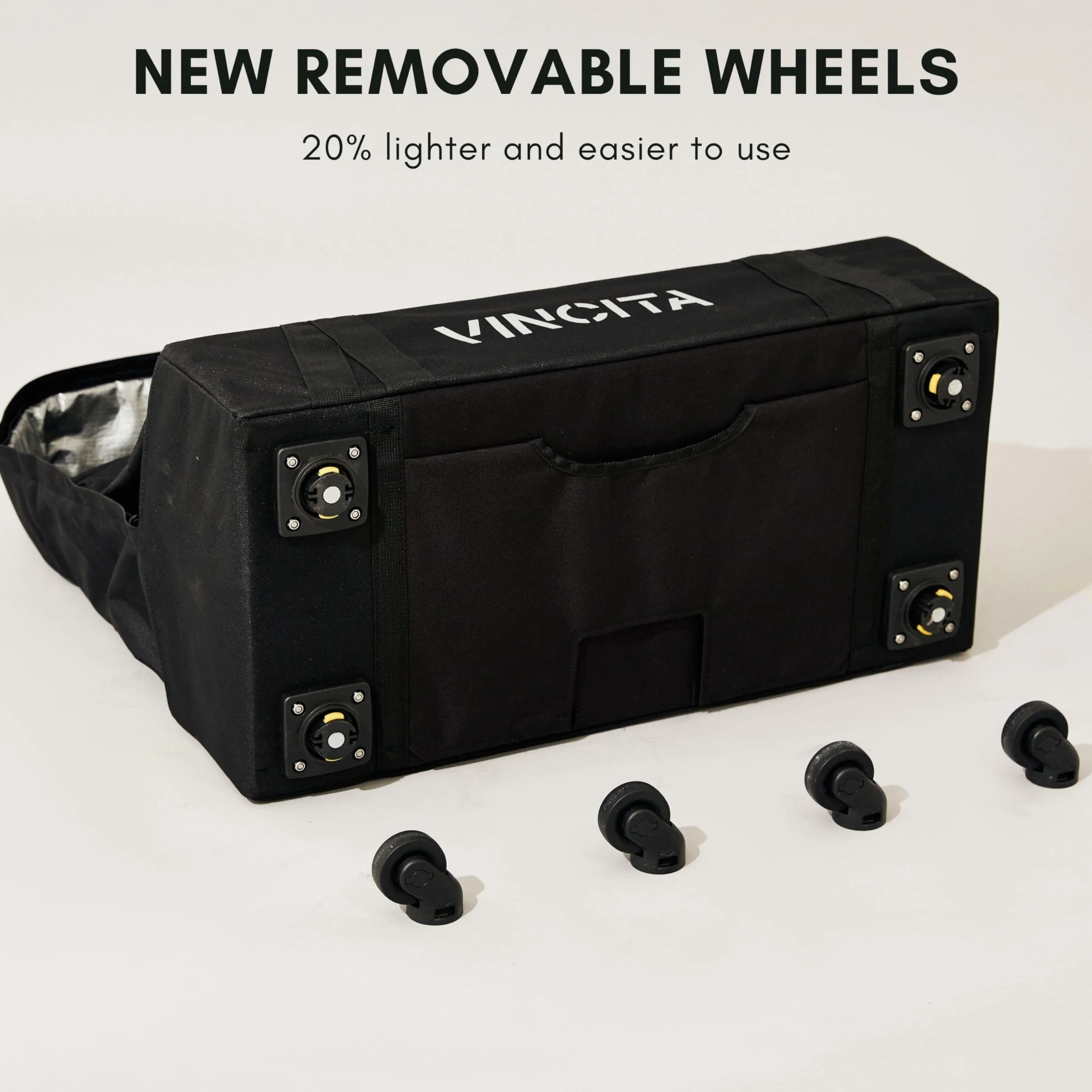 Vincita Sightseer 4.0 - Borsa da trasporto morbida per bicicletta pieghevole Brompton, con borsa per indumenti, quattro ruote staccabili e tracolla Brompton, soluzione leggera per viaggi aerei