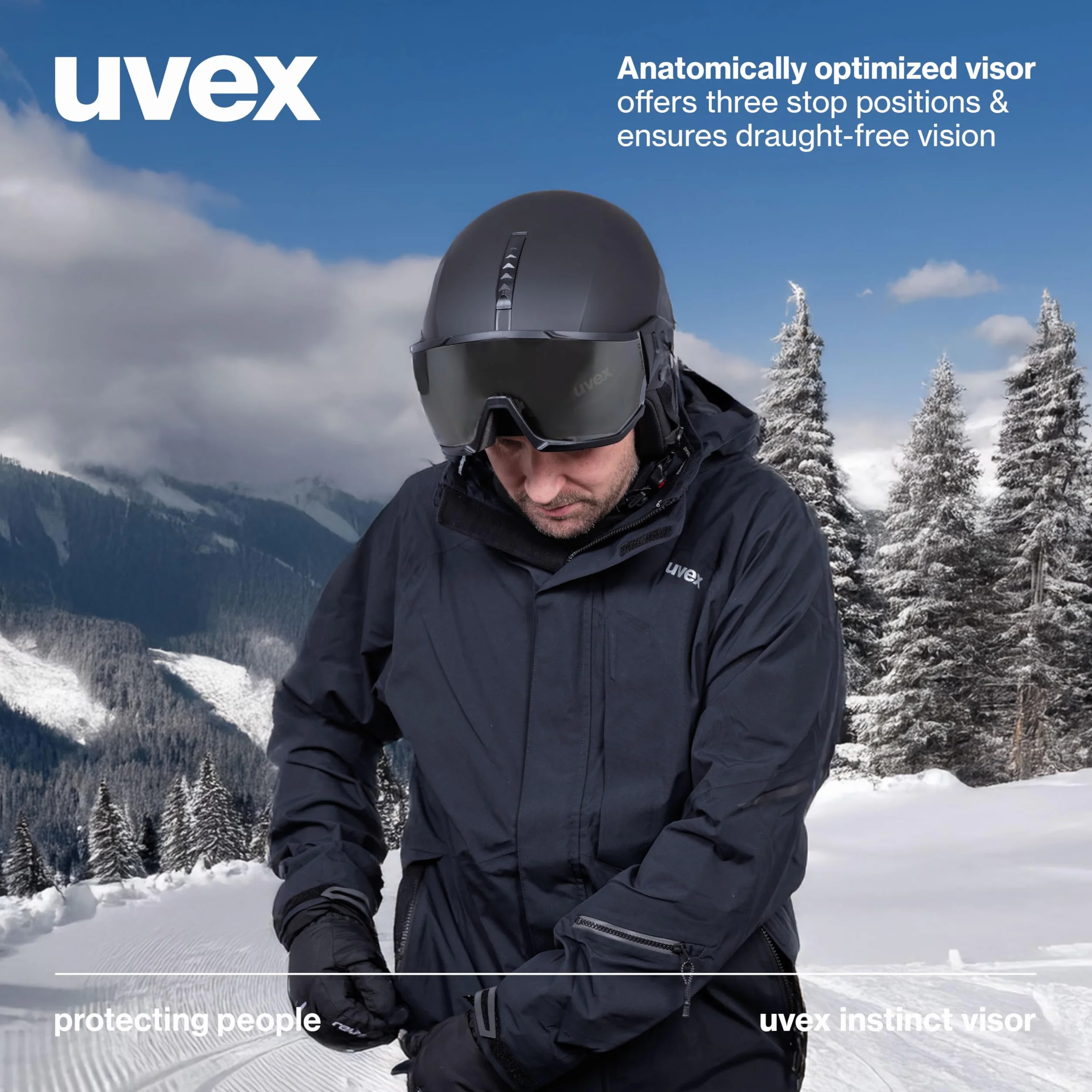 uvex Instinct Visor, casco da sci e snowboard regolabile con visiera integrata per donne e uomini