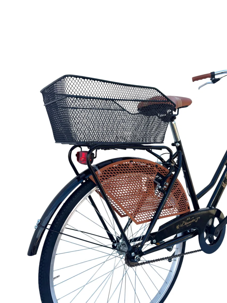 MADICKS Bicicletta Donna da Passeggio Olanda Misura 26 Bici da città Vintage retrò con Cestino anteriore e posteriore Nero