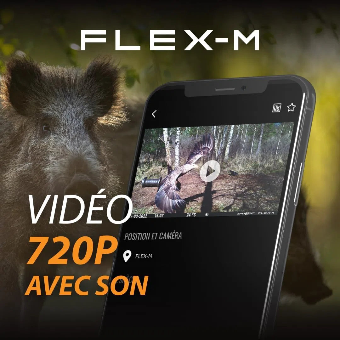 Spypoint Flex-M - Telecamera per animali selvatici con trasmissione di foto e video, 28 megapixel, con visione notturna, app gratuita per il tuo smartphone