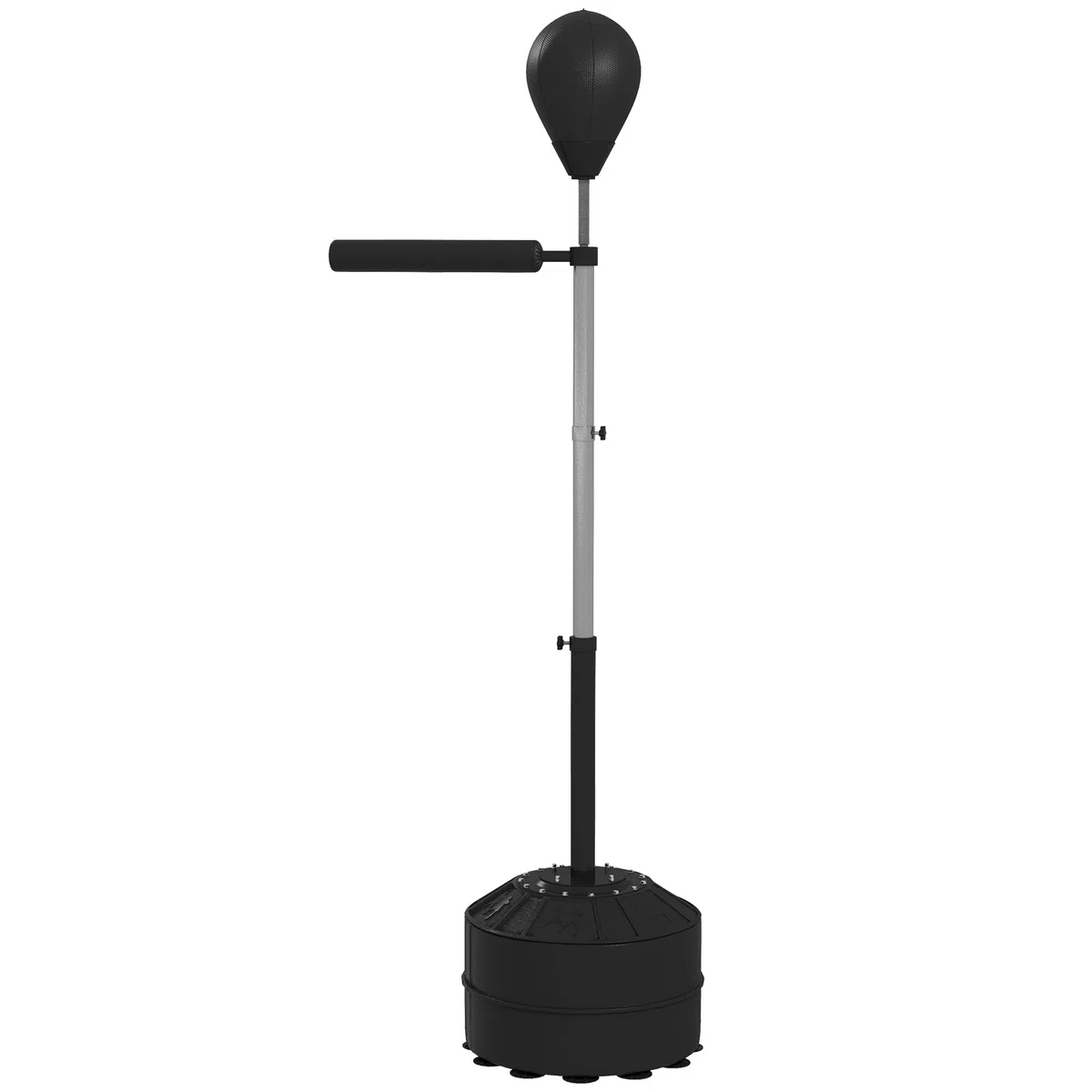 SPORTNOW Punching Ball da Terra, Palla da Boxe con Barra Girevole per Allenamento Boxe Adulti, Altezza Regolabile 1.6-2m, Nero