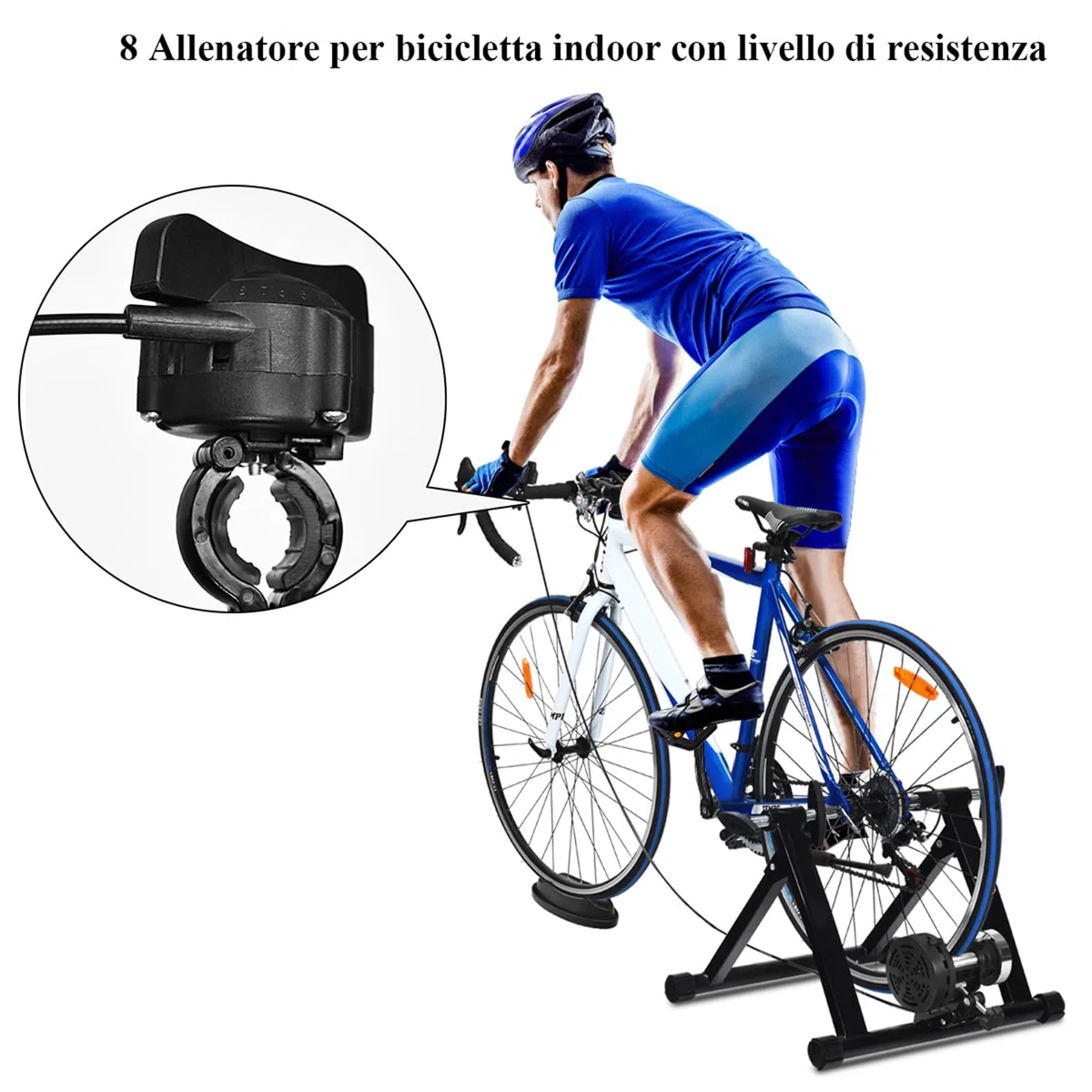 COSTWAY Rullo Allenamento per Bicicletta Trainer Bici Fitness, per Allenamento in Casa, Nero