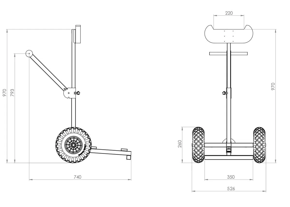 Carrello di Trasporto, Supporto Motore fuoribordo, Portatile, Barca, 50 kg modello leggero, in acciaio inox