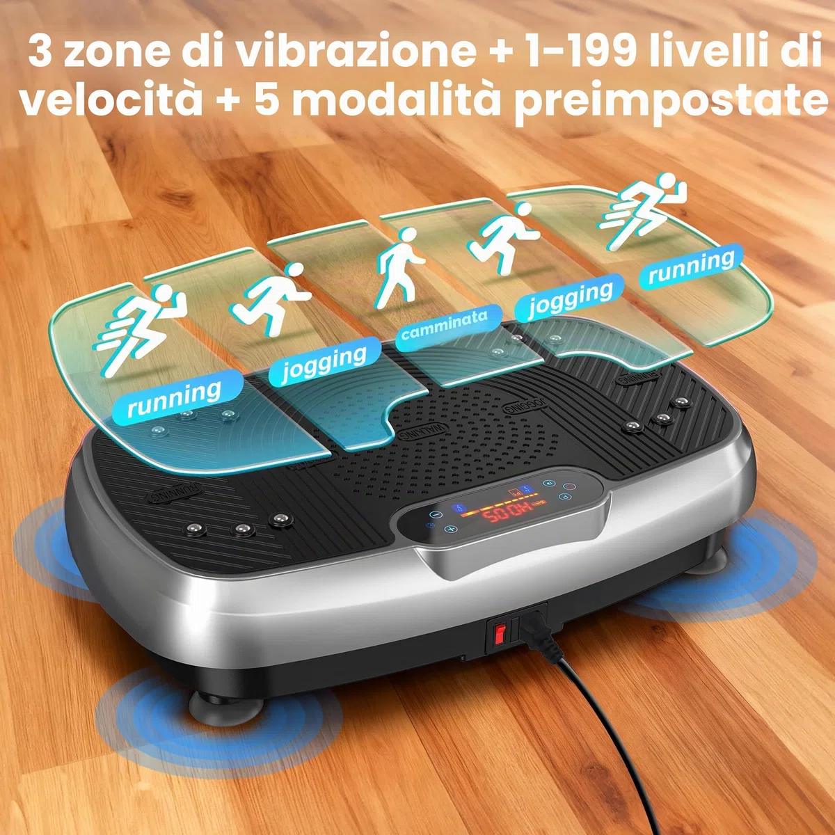 Piastra vibrante, piastra vibrante migliorata con doppi motori per dimagrire, allenamento a tutto il corpo, costruzione muscolare, supporto vibrante, piastra vibrante da 160 kg