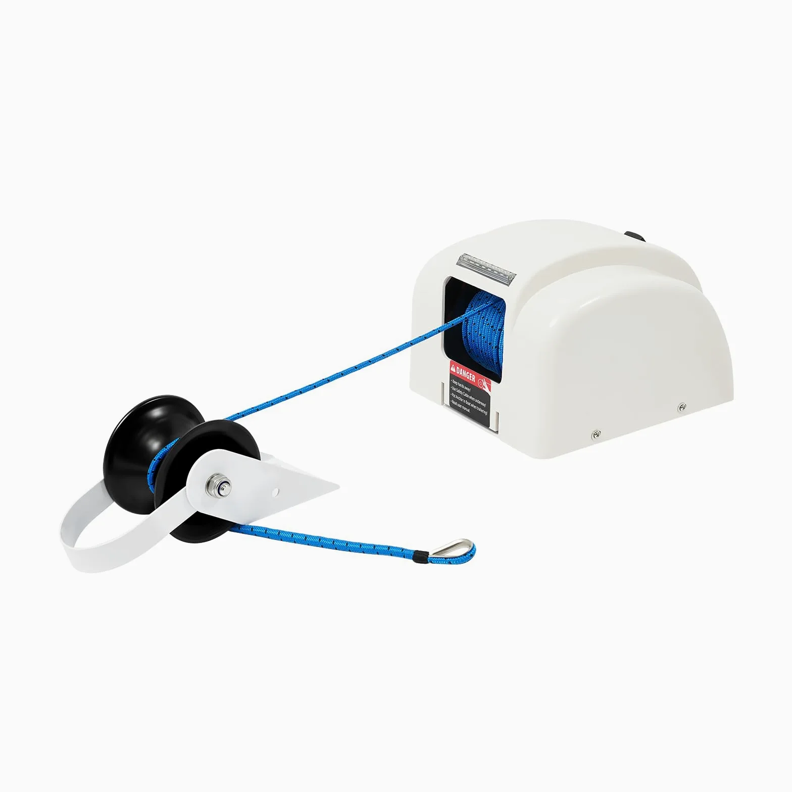 Jsdwin Argano Elettrico per Barche, Cavo di Ancora Pre-avvolto con Telecomando, Argano Elettrico da 45LBS per Imbarcazioni Veloci, Barche da Pesca e Barche a Motore