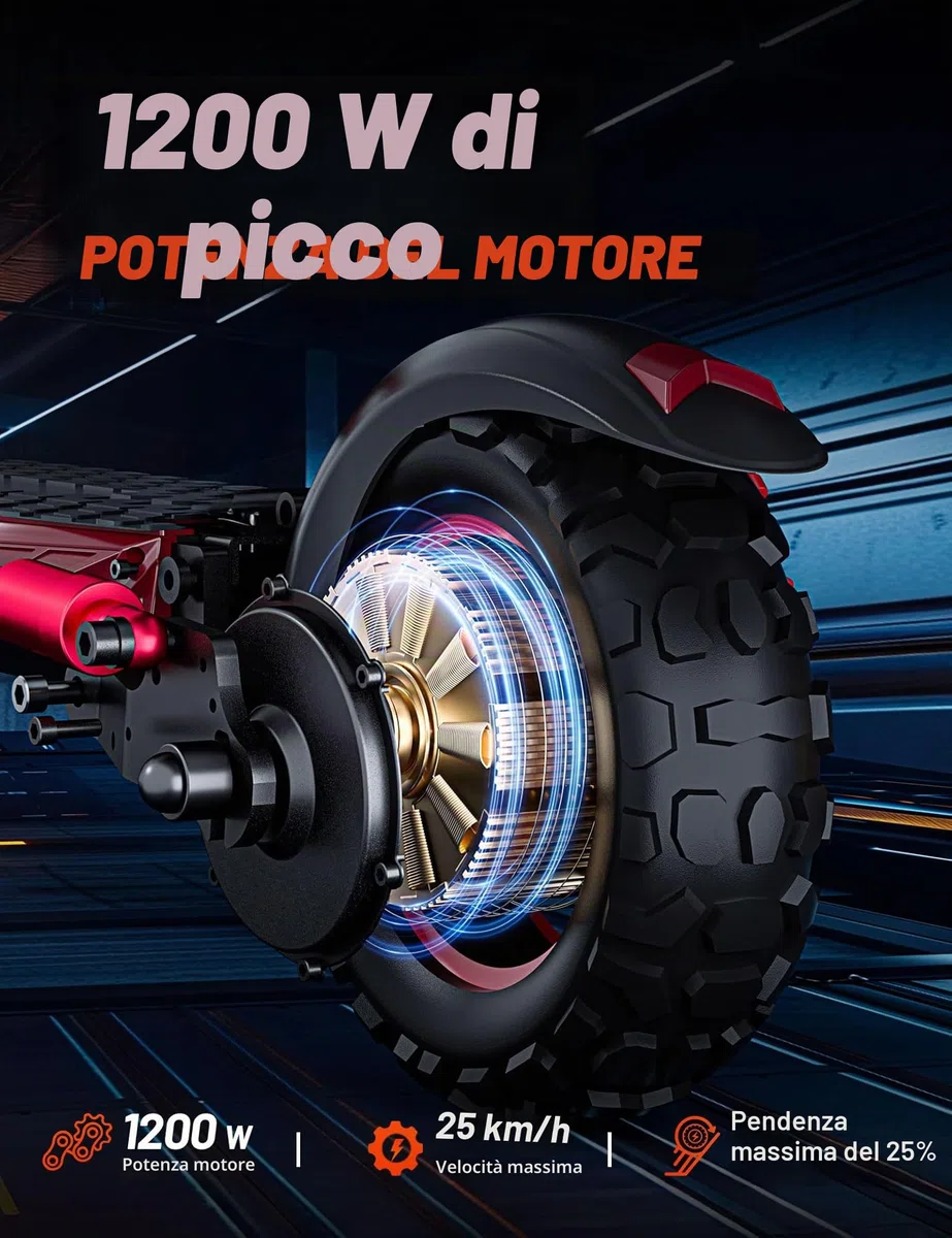 OOTD J11 MAX Monopattino Elettrico Adulto, 11" Monopattino Elettrico Fuoristrada, Batteria da 48V 18 Ah Autonomia di 43-55KM, Scooter Elettrico Pieghevole Con APP, Doppia Sospensione E Doppi Freni