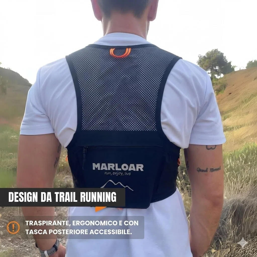 Zaino Trail Running con 2 Soft Flask – Gilet Idratazione Ultraleggero e Traspirante per Corsa, Trail ed Escursionismo – Vestibilità Stabile