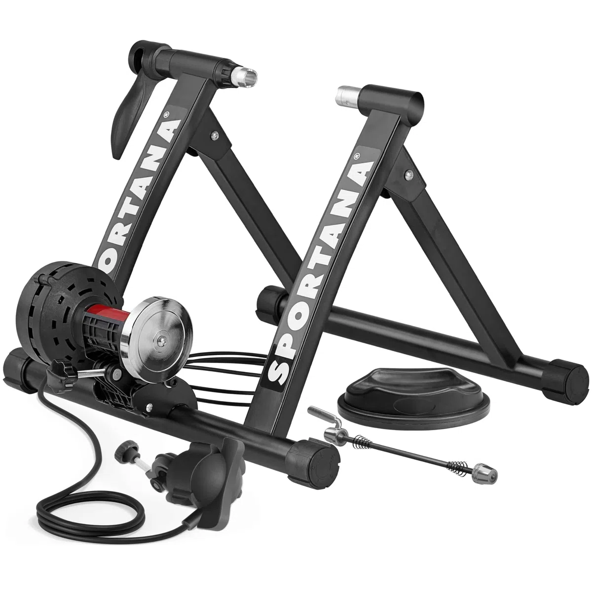 Rullo Magentico per Bicicletta 150kg in Acciaio 6 Livelli Pieghevole 26-28' Allenamento a Casa Bici Indoor
