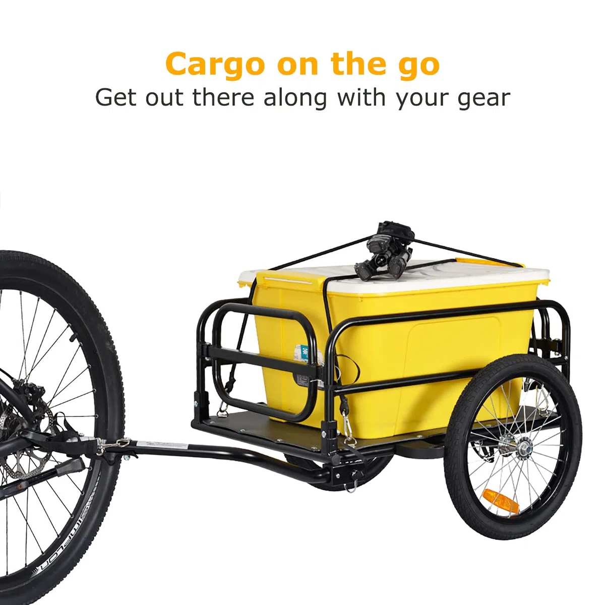 Tiggo - Rimorchio pieghevole per bicicletta, superficie di carico: 67 x 46 x 25 cm, ca. 70 l / 2 scatole di bevande, peso di carico: 40 kg.