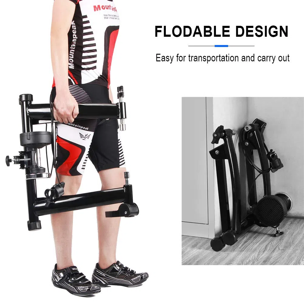 CXWXC Allenatore a rulli per bicicletta, pieghevole, in acciaio, con sgancio rapido, per bicicletta da 26 – 29 pollici, per allenamento in bicicletta, a casa, per interni