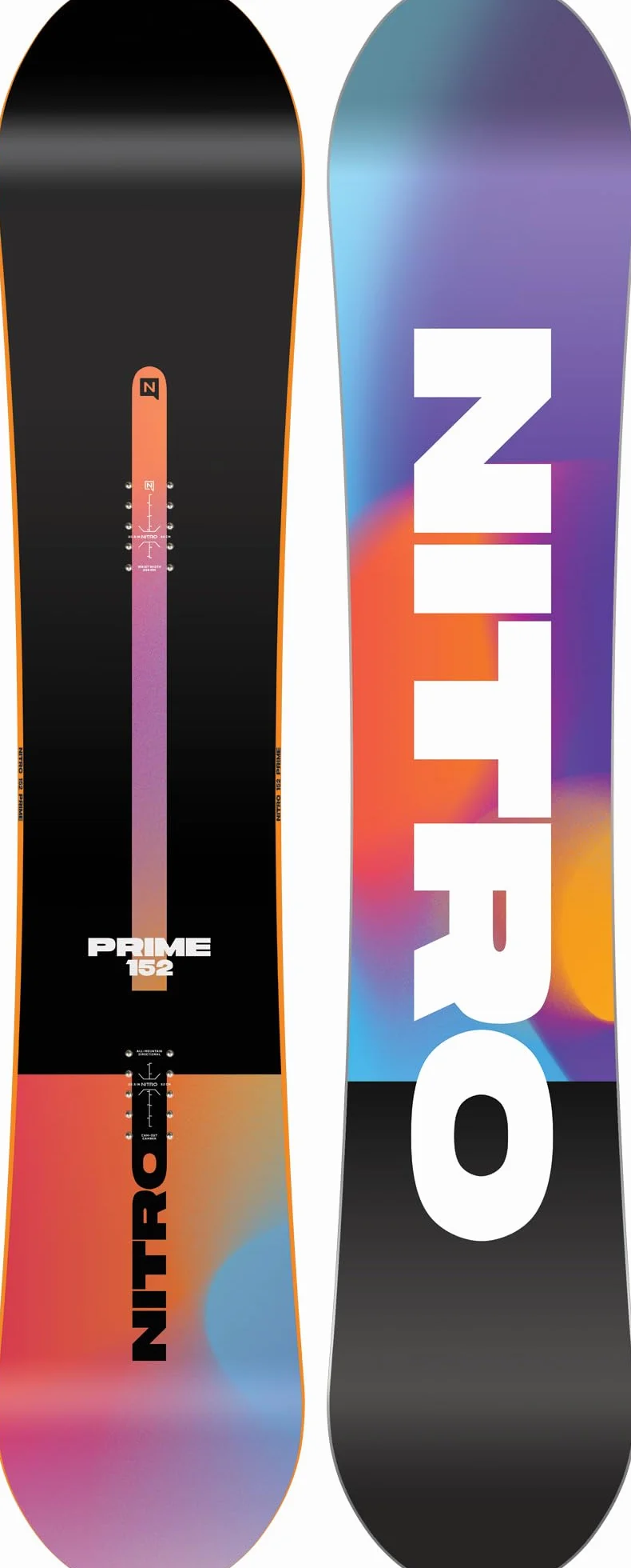 Nitro Snowboards Prime Chroma CAM-Out Board '25, Allmountainboard, Directional, Flat-Out Rocker, All-Terrain, Mid-Wide & Wide
