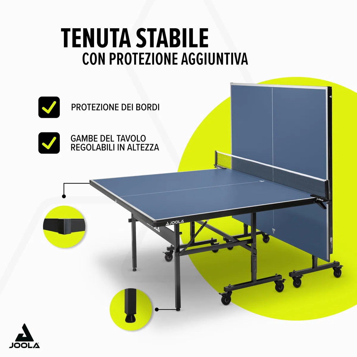 JOOLA Tavolo da ping pong Inside pieghevole per interni – Montaggio rapido – Include rete da ping pong 274 x 152,5 x 76 cm