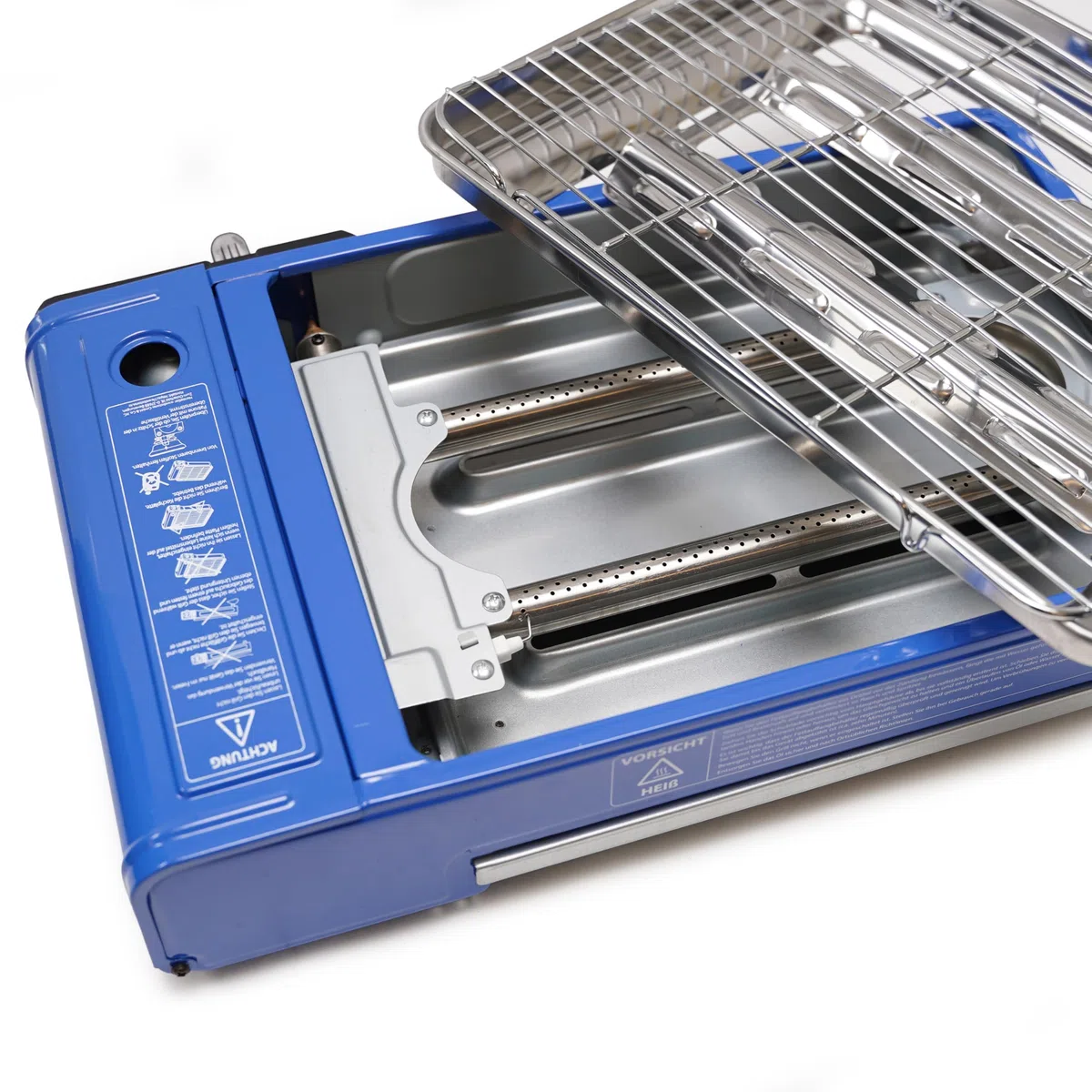 Evergrill Griglia da campeggio a gas butano - incl. 12 bombole di gas - Barbecue a gas - Cucina da campeggio - Griglia da tavolo - Barbecue da tavolo