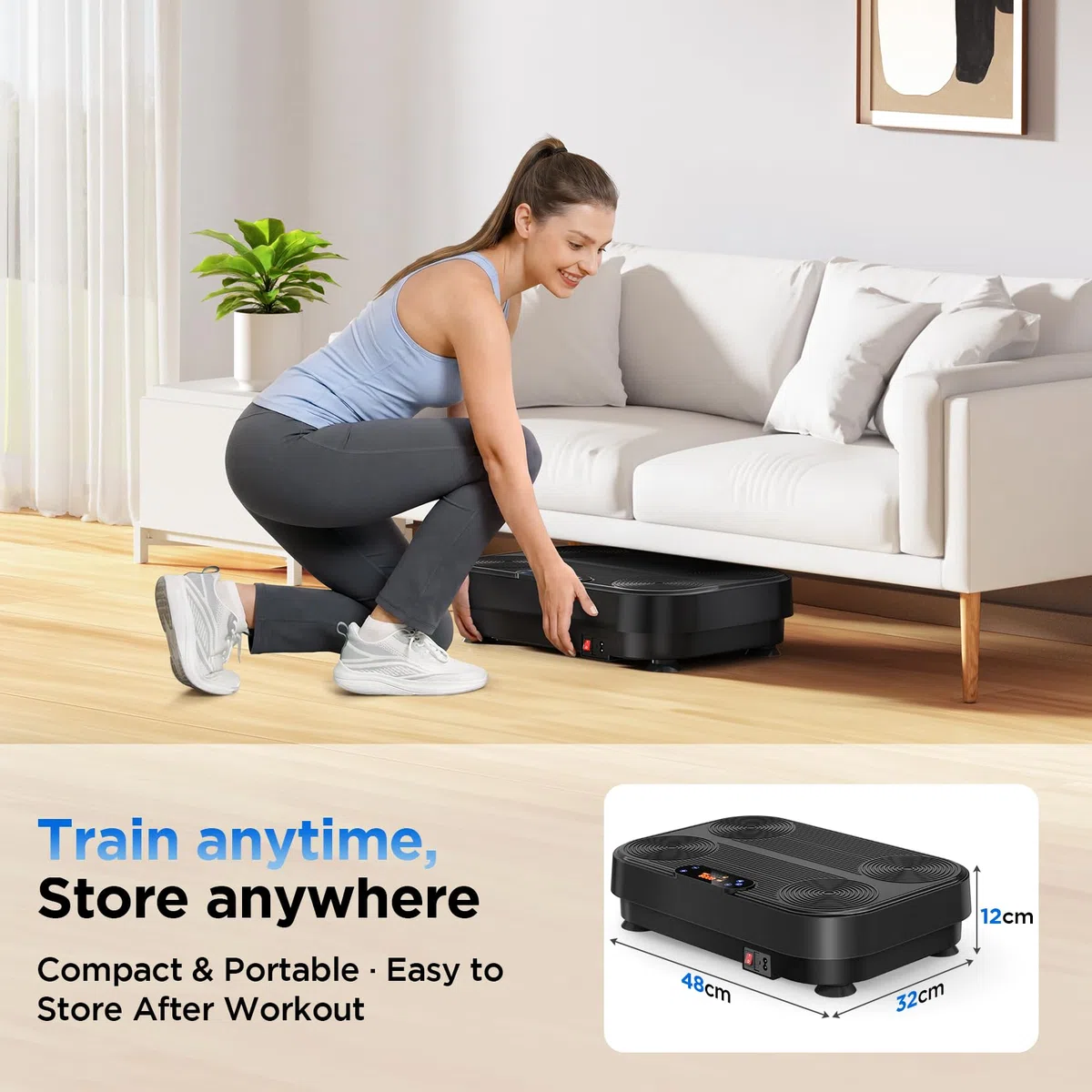 Dripex Piattaforma Vibrante per Casa, Pedana Vibrante con 1–99 Livelli di Intensità e 4 Fasce Elastiche, Allenamento Completo del Corpo, Portata fino a 130 kg