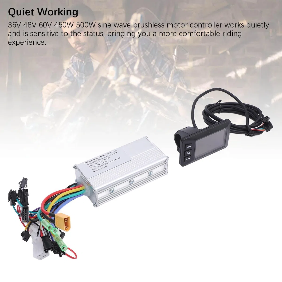BuyWeek Kit Controller Brushless Bici Elettrica, Controller Motore Brushless 36V 48V 60V 450W 500W Centralina Bici Elettrica a Onda Sinusoidale con LCD G51
