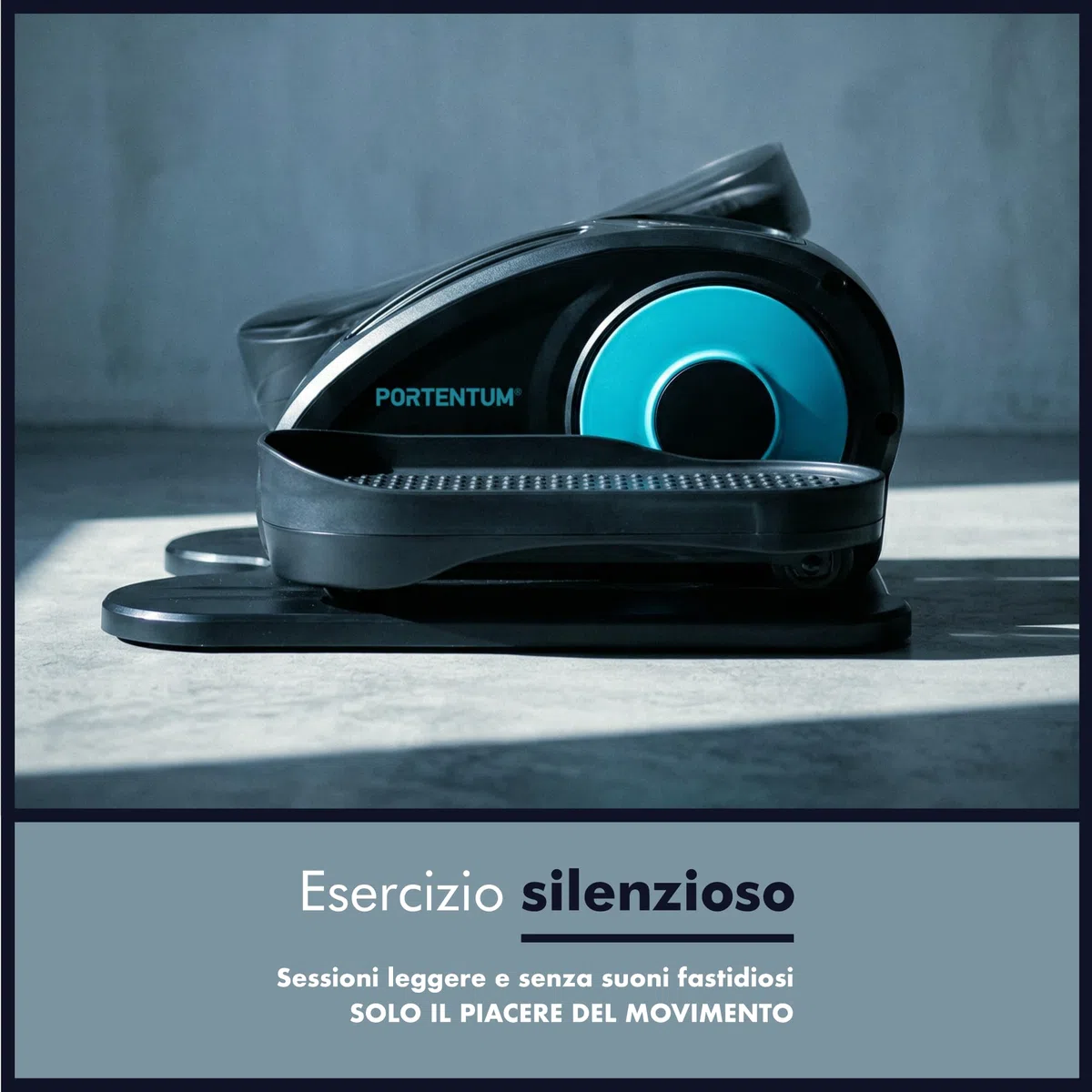 PORTENTUM Mini ellittica da casa elettrica con bande di resistenza – Tappetino e cinghie – Pedaliera riabilitazione automatica e manuale 12 velocità – Telecomando e motore silenzioso