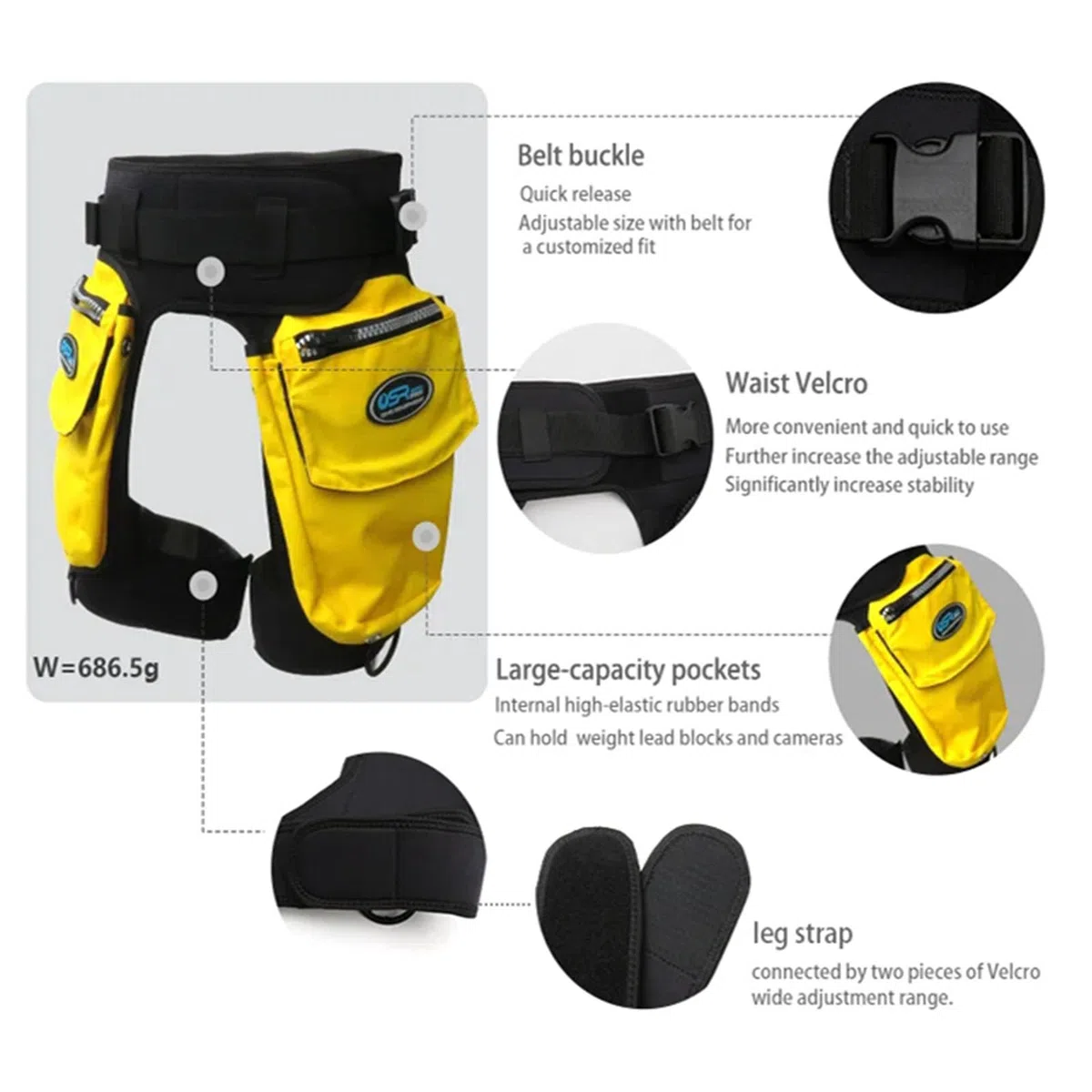 Shorts Tecnici da Immersione Subacquea Uomo, Pantaloncini Muta Neoprene Tasche Ampie, Cintura Regolabile Chiusura Rapida per attività Immersione
