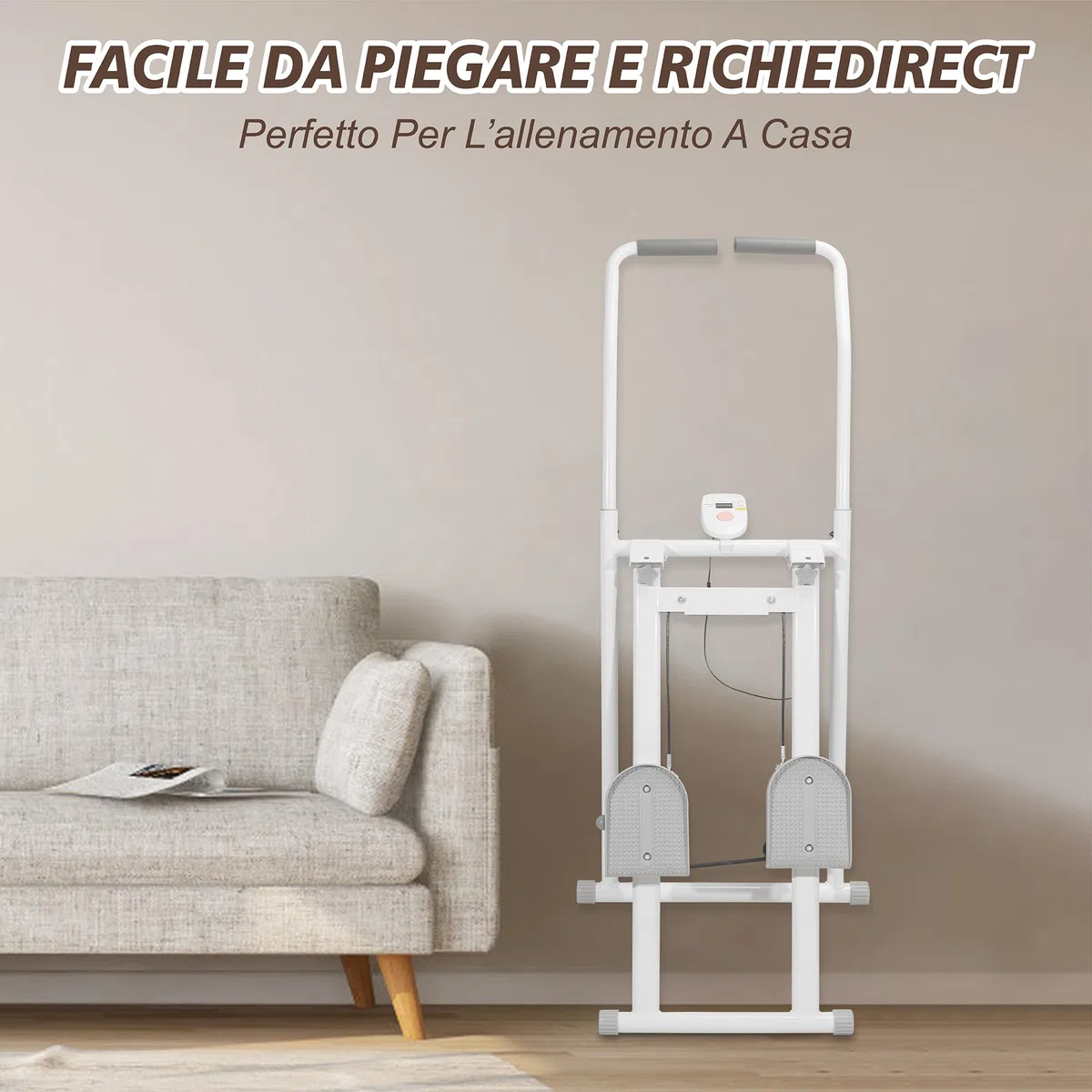 Stepper per casa – Upgrade Scalatore verticale come macchina per allenamento per esercizi totali del corpo. Dispositivo fitness per scalare con telaio stabile e piattaforma manubrio regolabile