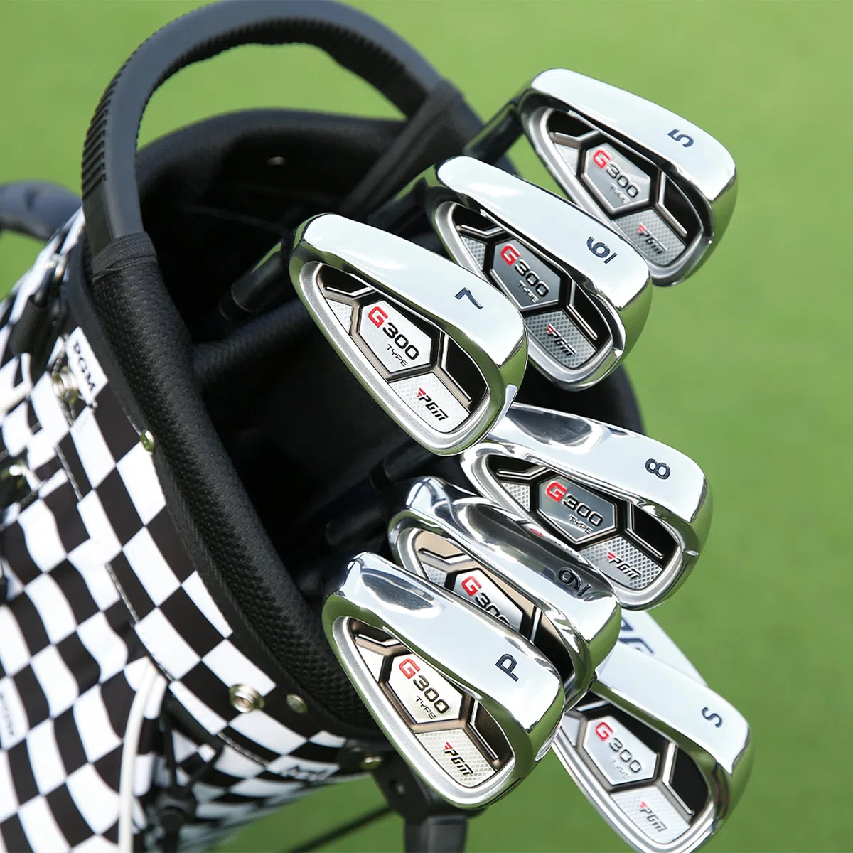 PGM Set completo di mazze da golf per mancini da uomo, 12 pezzi, 3 legno (#1,3,5), 1 ibrido (#4H), 6 ferri (#5, 6, 7, 8, 9, PW), 1 cuneo di sabbia (55°), 1 putter, sacca da golf con supporto da golf,