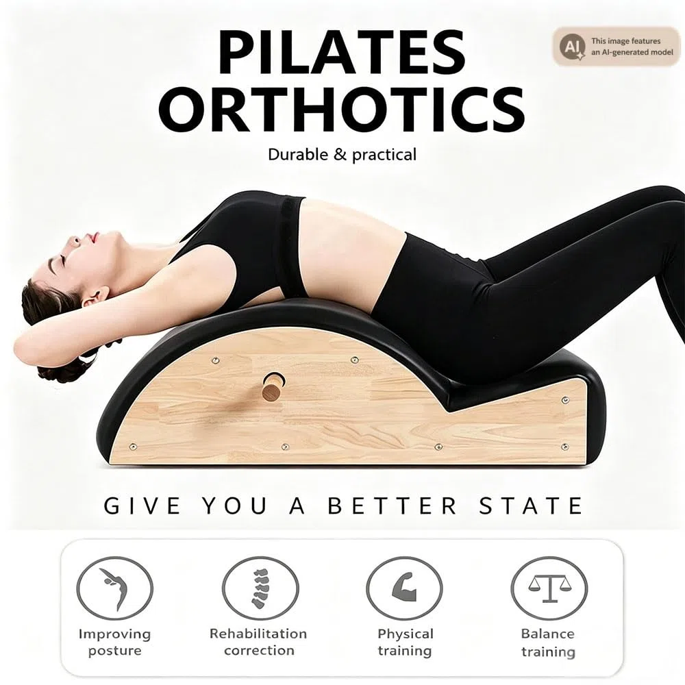 PU e legn Correttore per Colonna Vertebrale Pilates, Pilates Spine Corrector, Fitness Arc Lettino da Massaggio per Spine Supporters, per Colonna Vertebrale, Equilibrio, Rafforzamento Esercizi