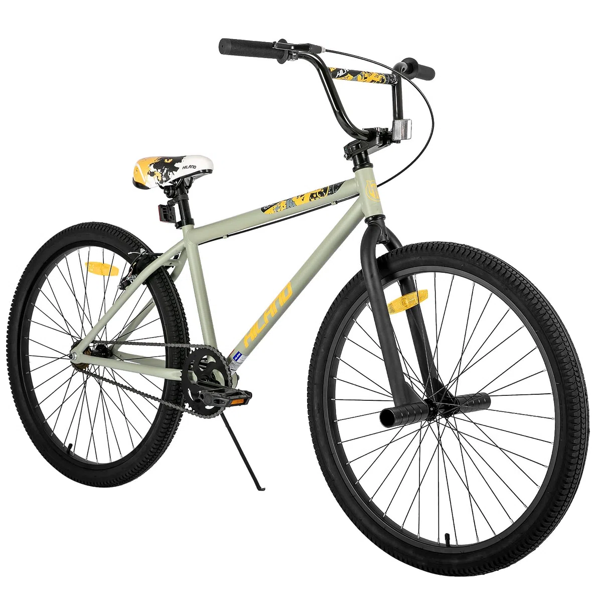 Hiland Carriola Freestyle per bambini 24/26" a 2 sezioni con catena in acciaio, freno a mano singolo, colore/blu/grigio
