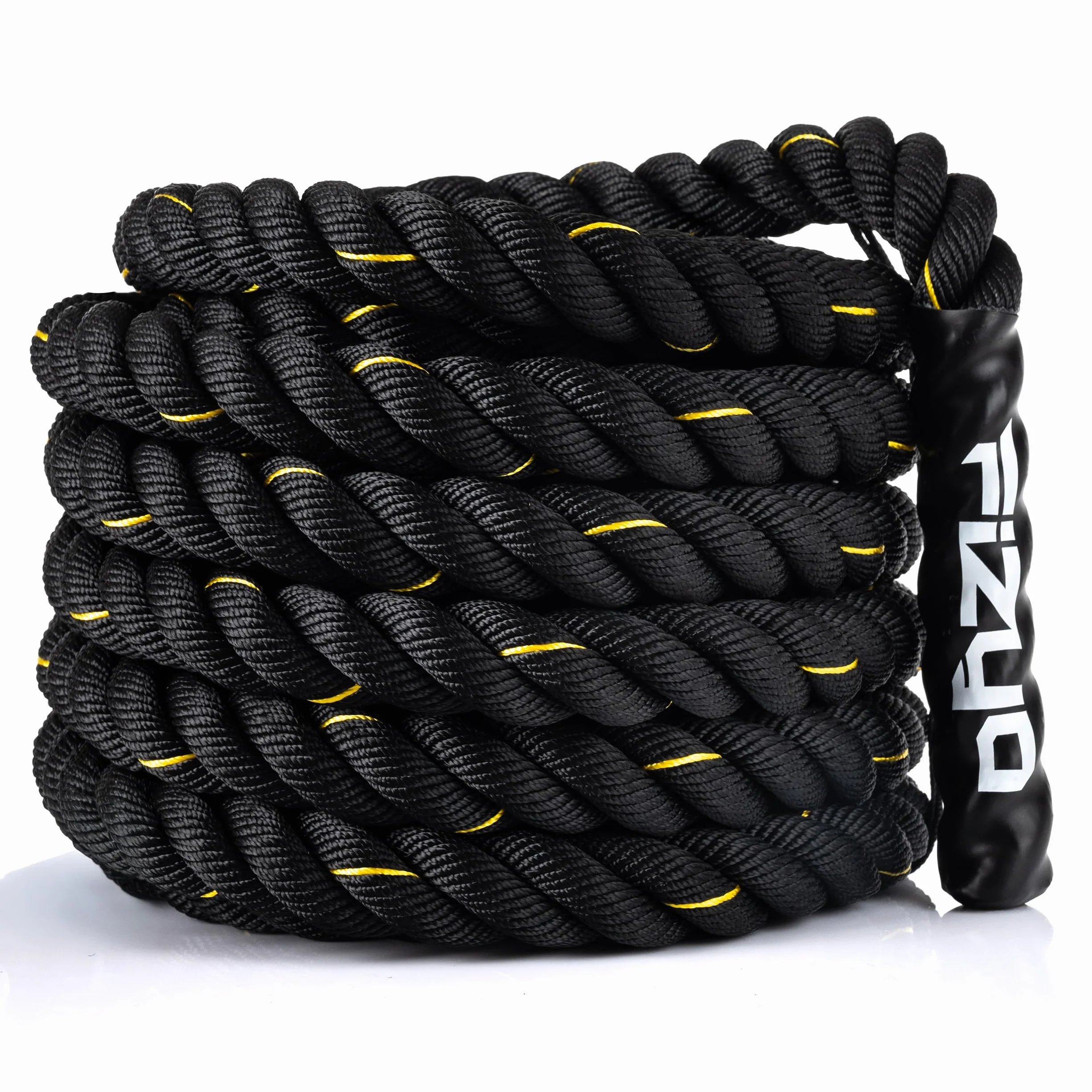 FIZYO Battle Rope – Corda da Allenamento Robusta per Functional Training, Cross Training, Forza e Resistenza – Diametro 3,8 cm, Costruzione a 3 Fili – Home Gym & Outdoor (9m)