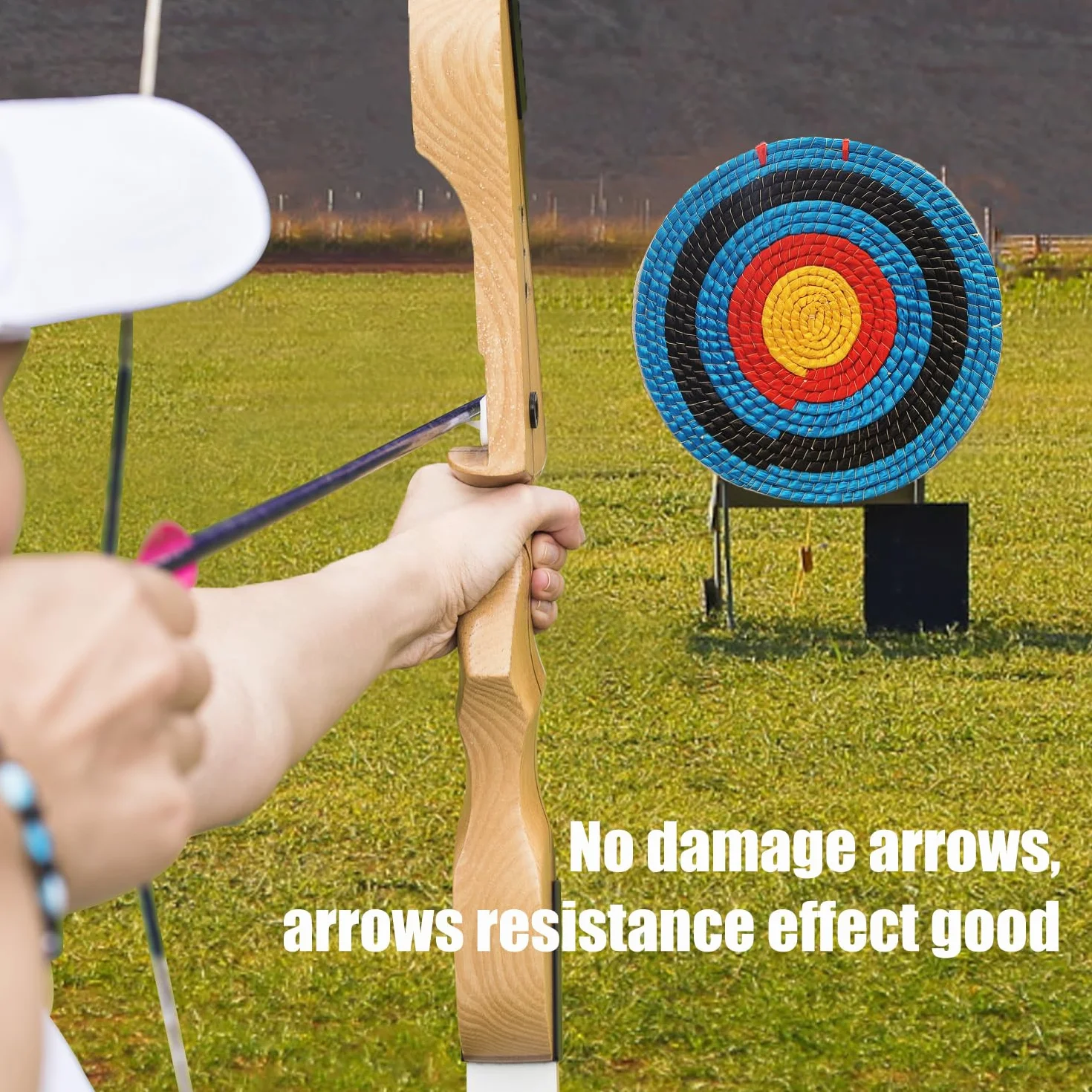 tiro con l'arco bersaglio 3/5/7 strati di paglia tiro con l'arco bersaglio, freccia bersaglio per Recurve arco Longbow o arco composto tondo freccia bersaglio per pratica di tiro di