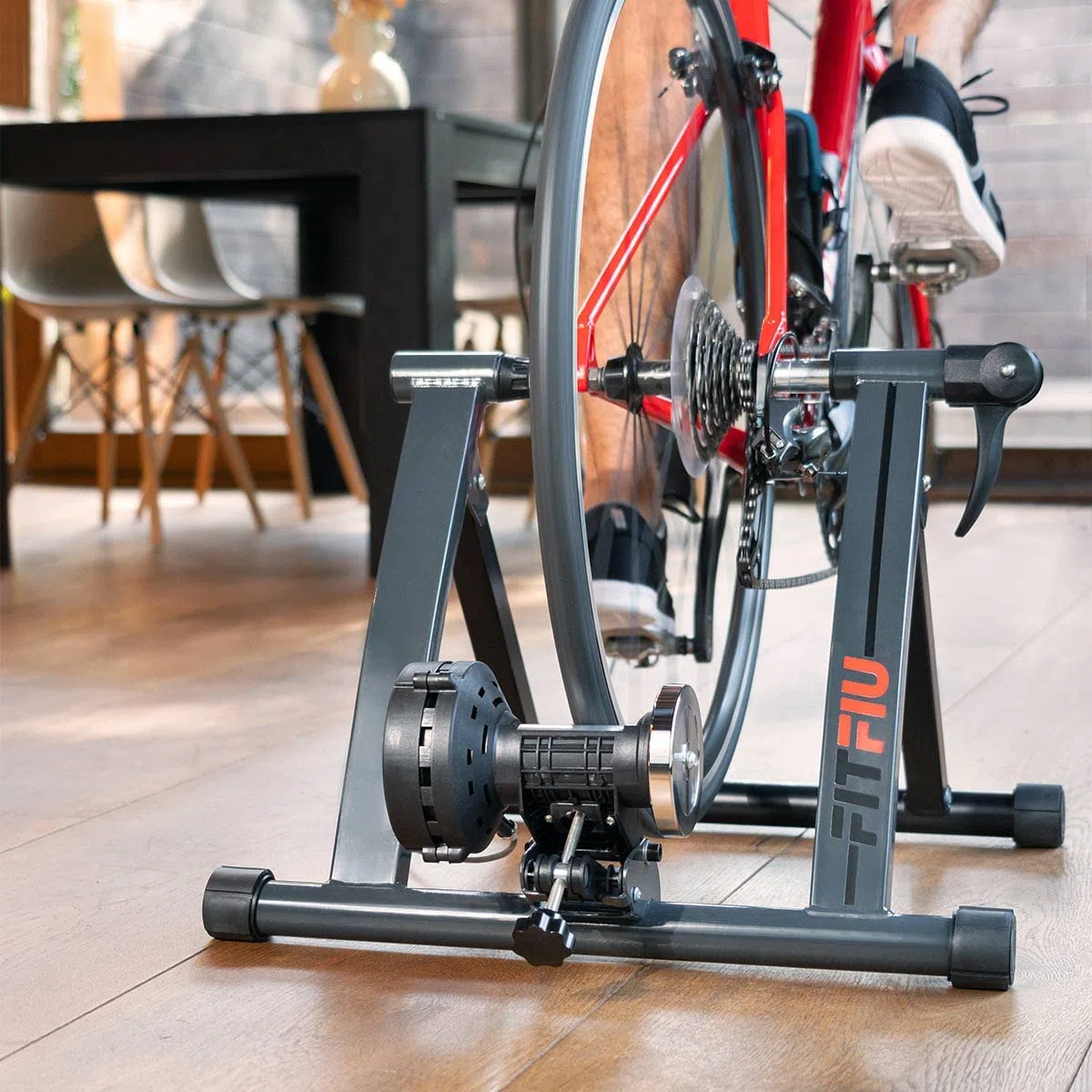 FITFIU Fitness ROB-20 - Rullo per bicicletta pieghevole con 5 livelli di resistenza, compatibile con ruote da 26" a 29", MTB e strada, Allenatore per allenamento indoor, peso massimo 150kg