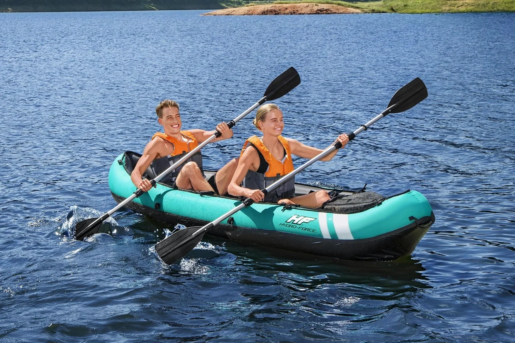 Bestway Hydroforce Ventura Kayak 2 Persone Set Gonfiabile Barca Set con Pompa a Mano, pagaia e Custodia
