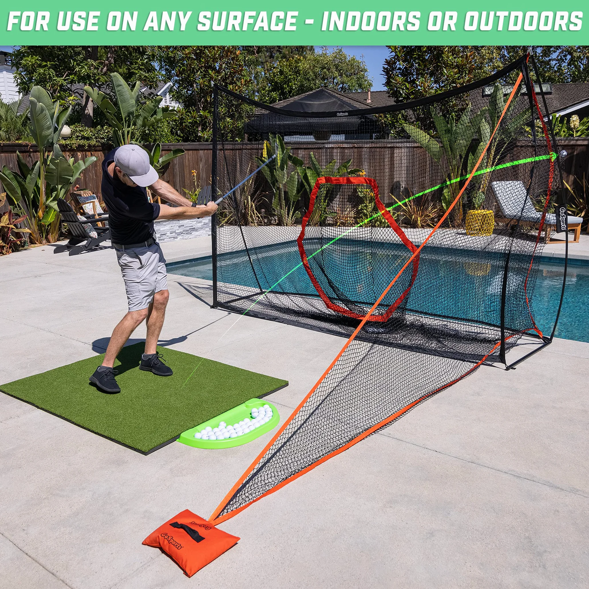 GoSports Golf Practice Hitting Net – Scegli tra enormi reti da 20,8 x 17,8 cm – Campo di guida personale per interni ed esterni – Progettato da golfisti per golfisti