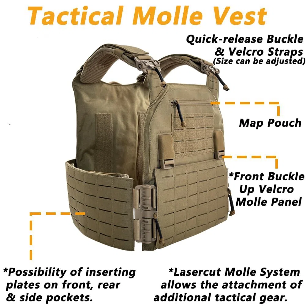 TWINFALCONS Tattico Airsoft JPC Lasercut Gilet Protettivo in Nylon 1000D Portapiatti Militare Compatibile QRS Molle combattere Gilet per Uomo
