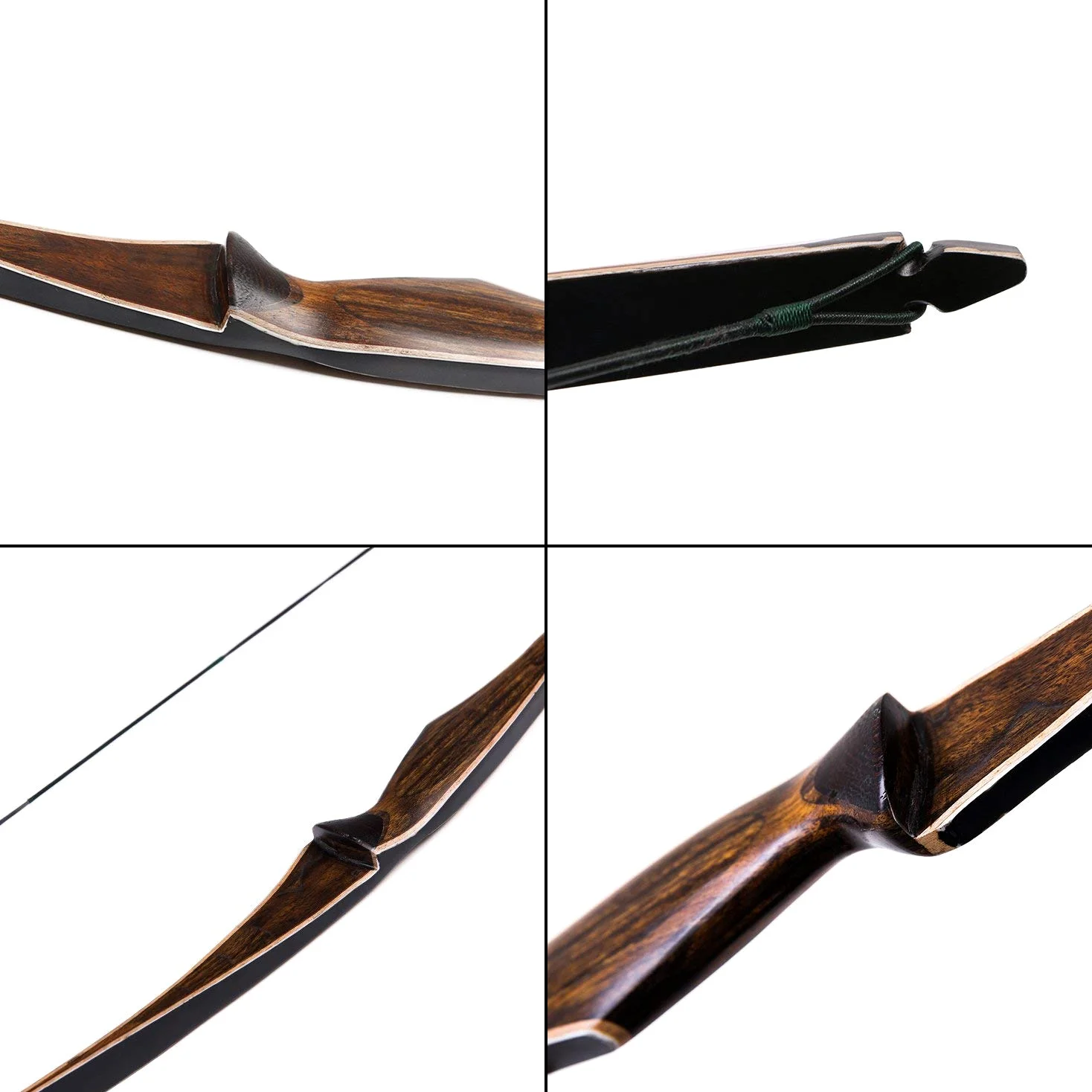 Huntingdoor Tiro con L'Arco 54 '' Arco Lungo da Caccia Ricurvo Arco e Freccia Arco Tradizionale da Caccia in Legno 20 25 30 35 LBS con silenziatore a Sfere Lontra (25lbs)