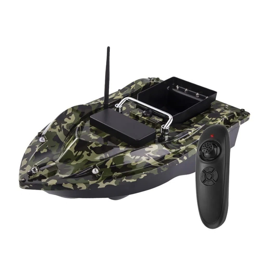 Barchino carpfishing Bait Boat, 12000mah Batterie di grande capacità Barca esca da pesca, 500m Telecomando, 1,5 kg di carico Hopper.wind e resistente alle onde, con borsa. Dare antenne, eliche.QW