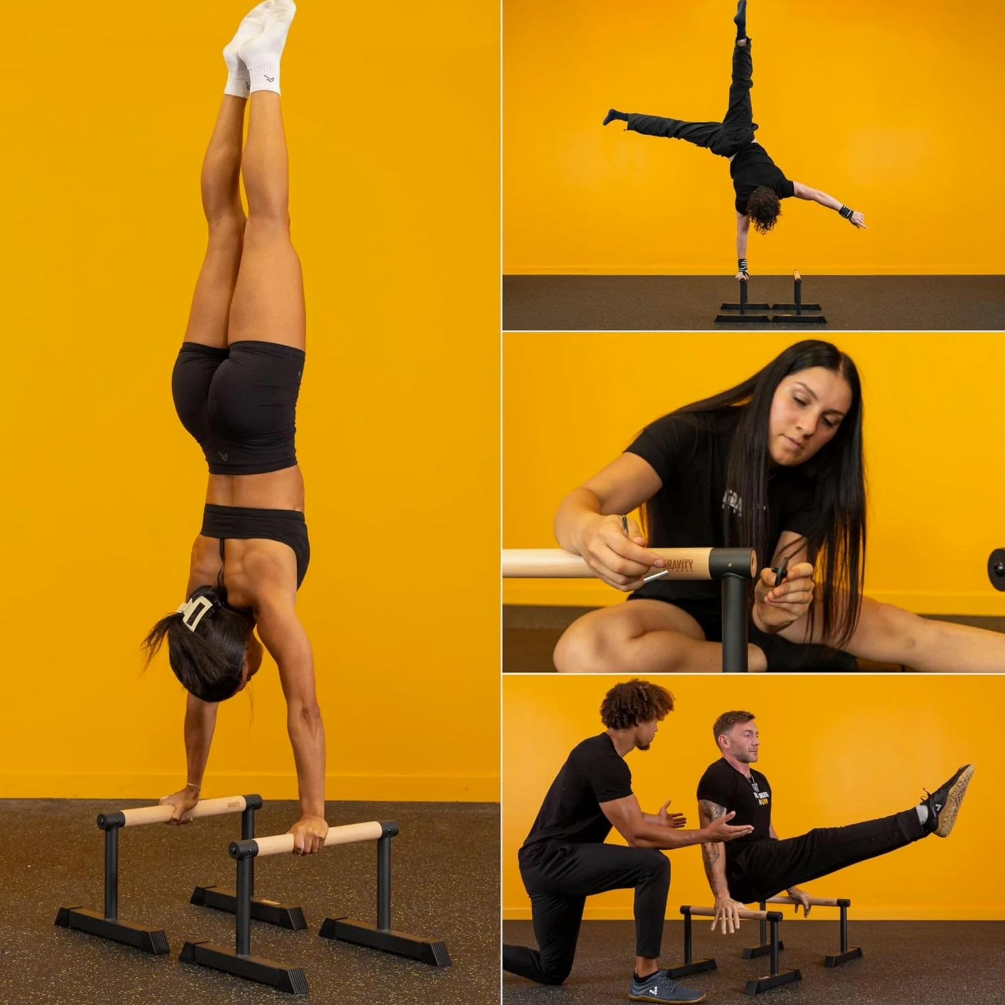 Gravity Fitness Parallettes - Nuovi manici ibridi in legno - Calisthenics, Crossfit, uso domestico e commerciale