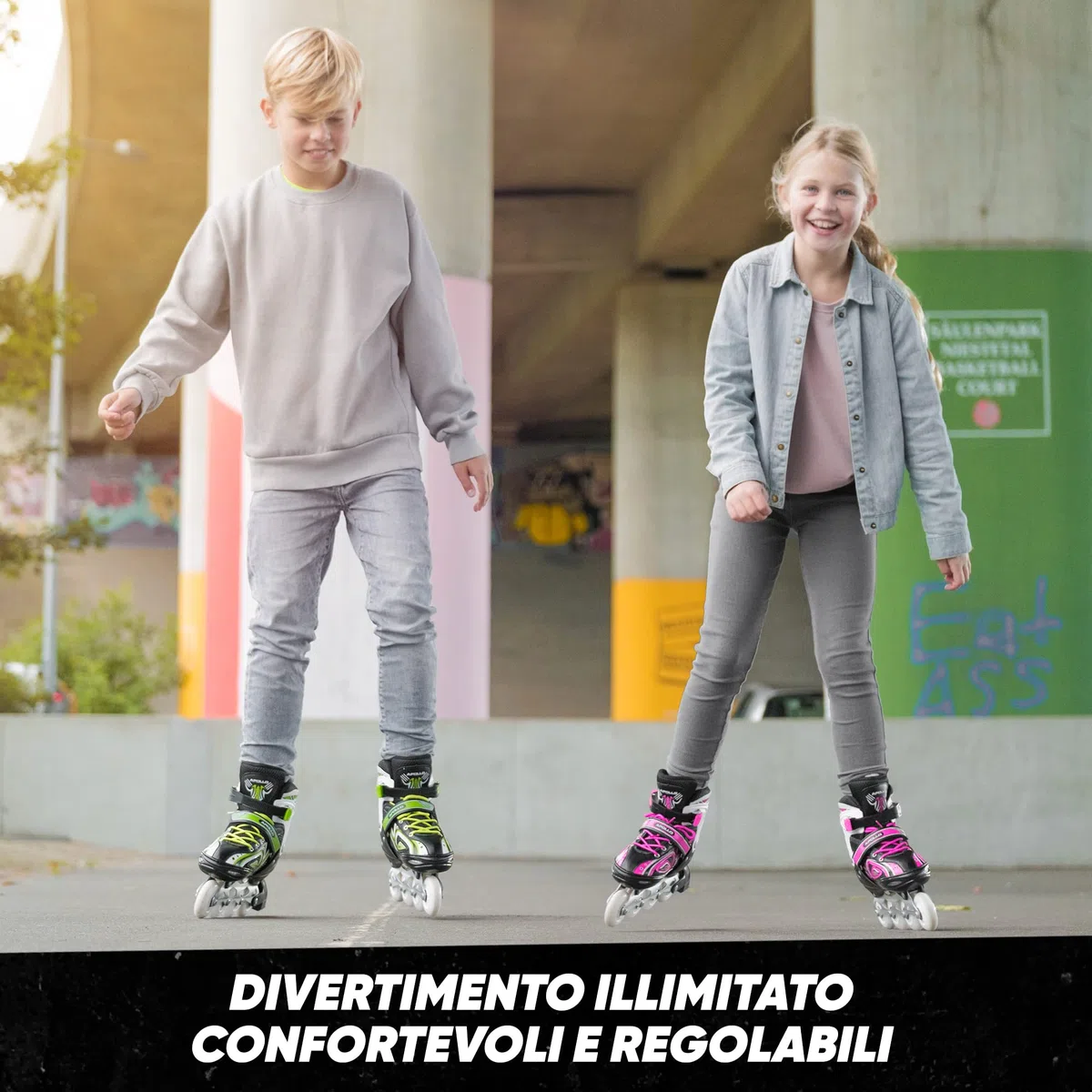 Apollo Super blades X Pro | Pattini in linea regolabili fino a 4 misure per bambini | Rotelle LED | Misura S, M, L | Pattini per Bambina e Bambino | Comodi e robusti pattini a rotelle